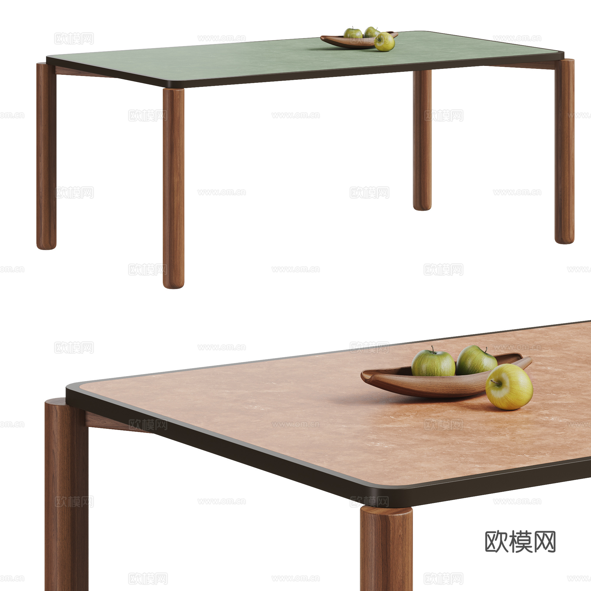 CASSINA 现代餐桌 长方形餐桌 石材餐桌 实木餐桌3d模型