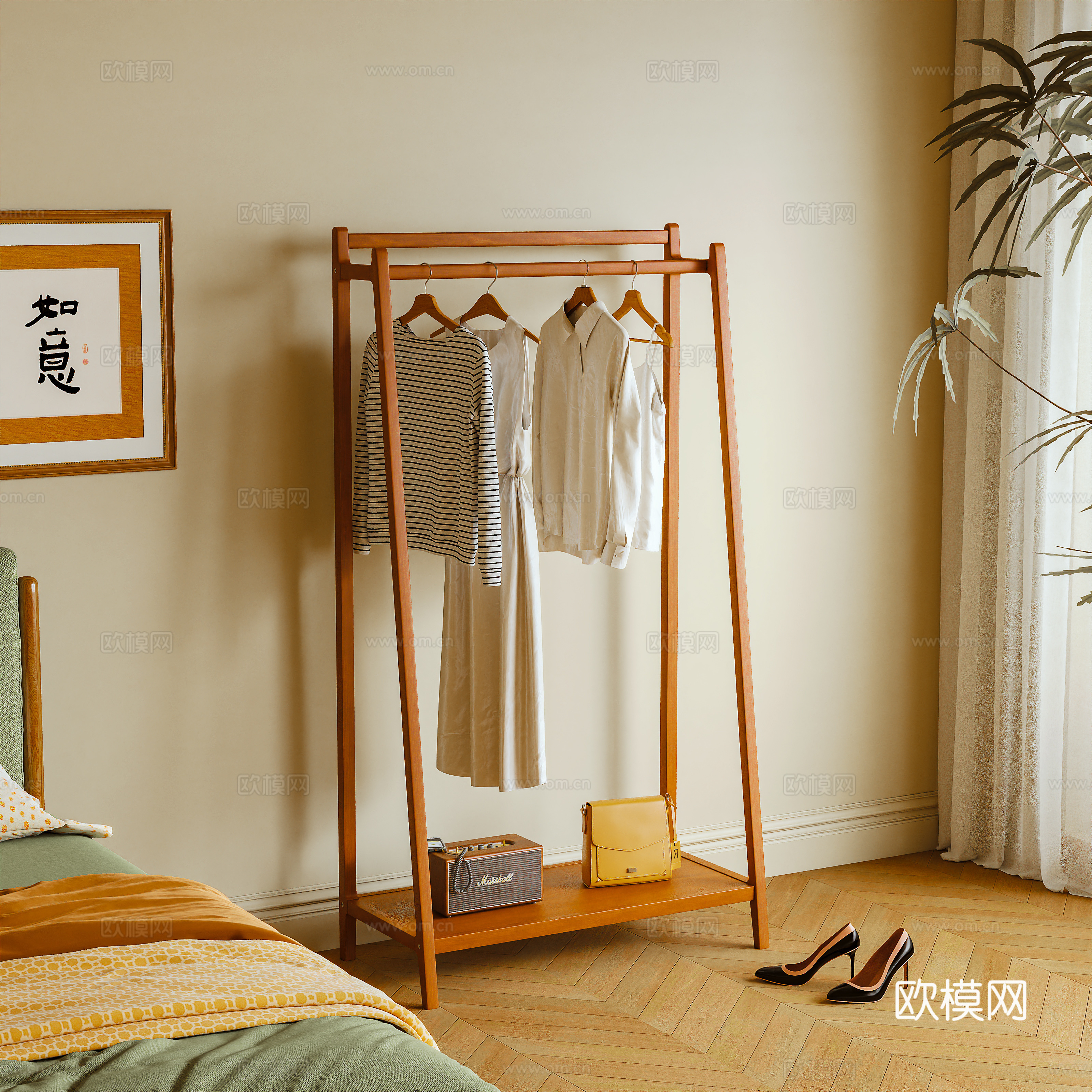 挂衣架 衣帽架 落地衣架 服饰3d模型