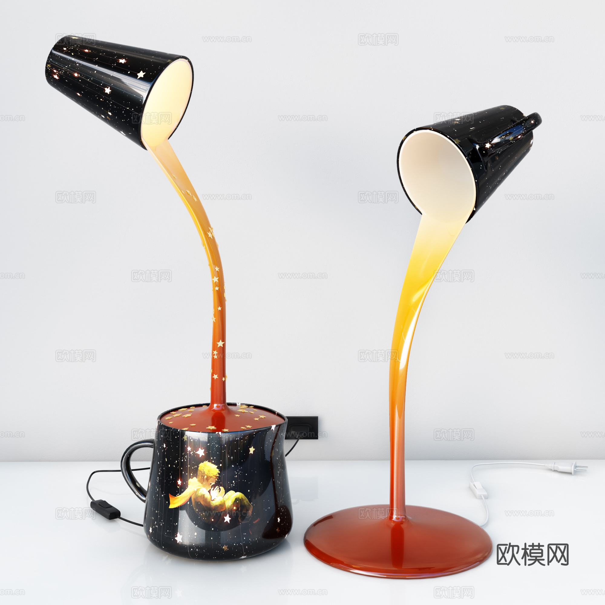 现代轻奢台灯  创意台灯  儿童台灯 台灯组合su模型