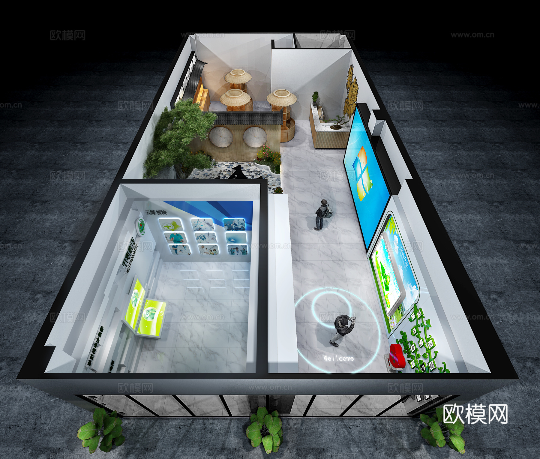 现代科技感展厅3d模型
