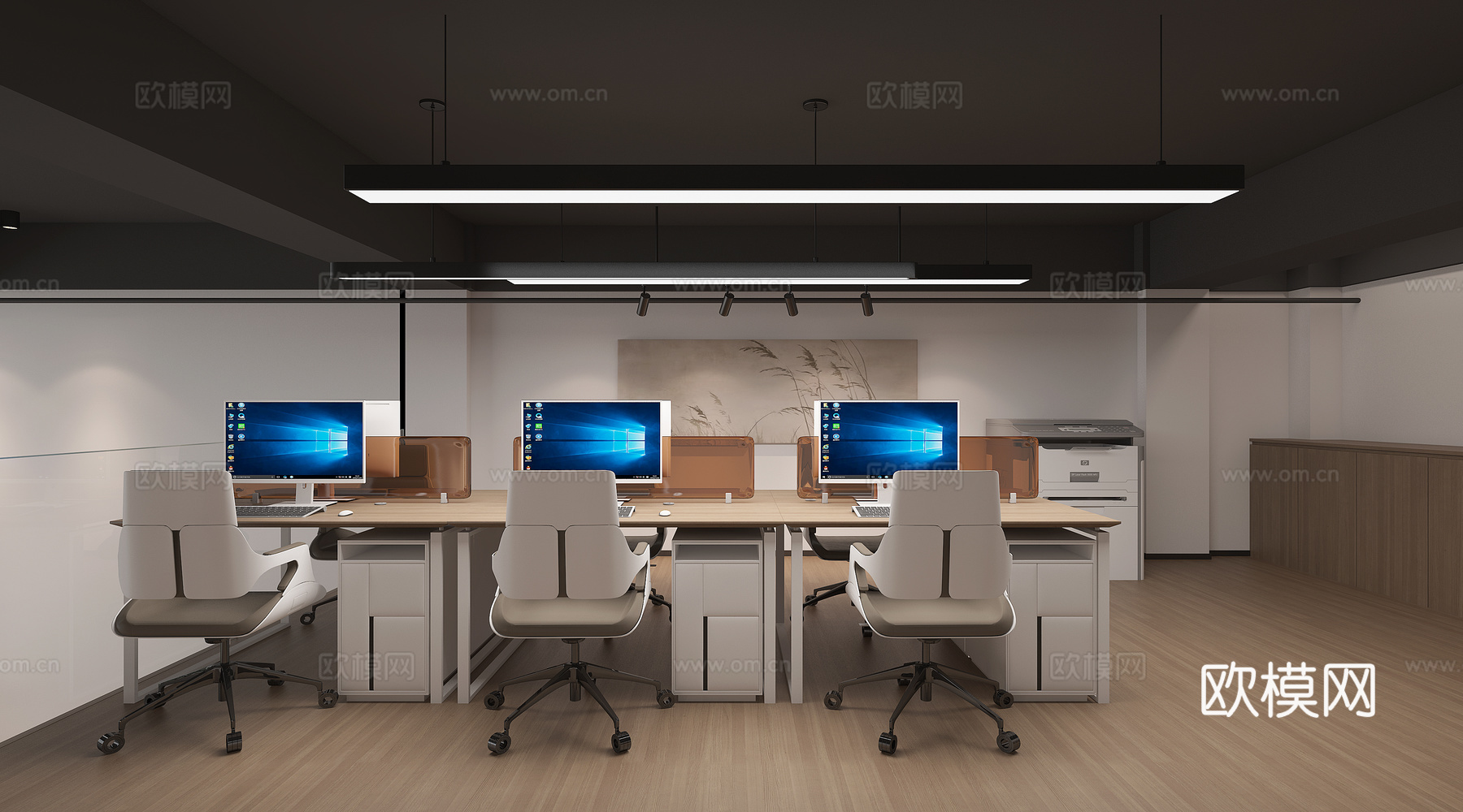 现代办公区3d模型