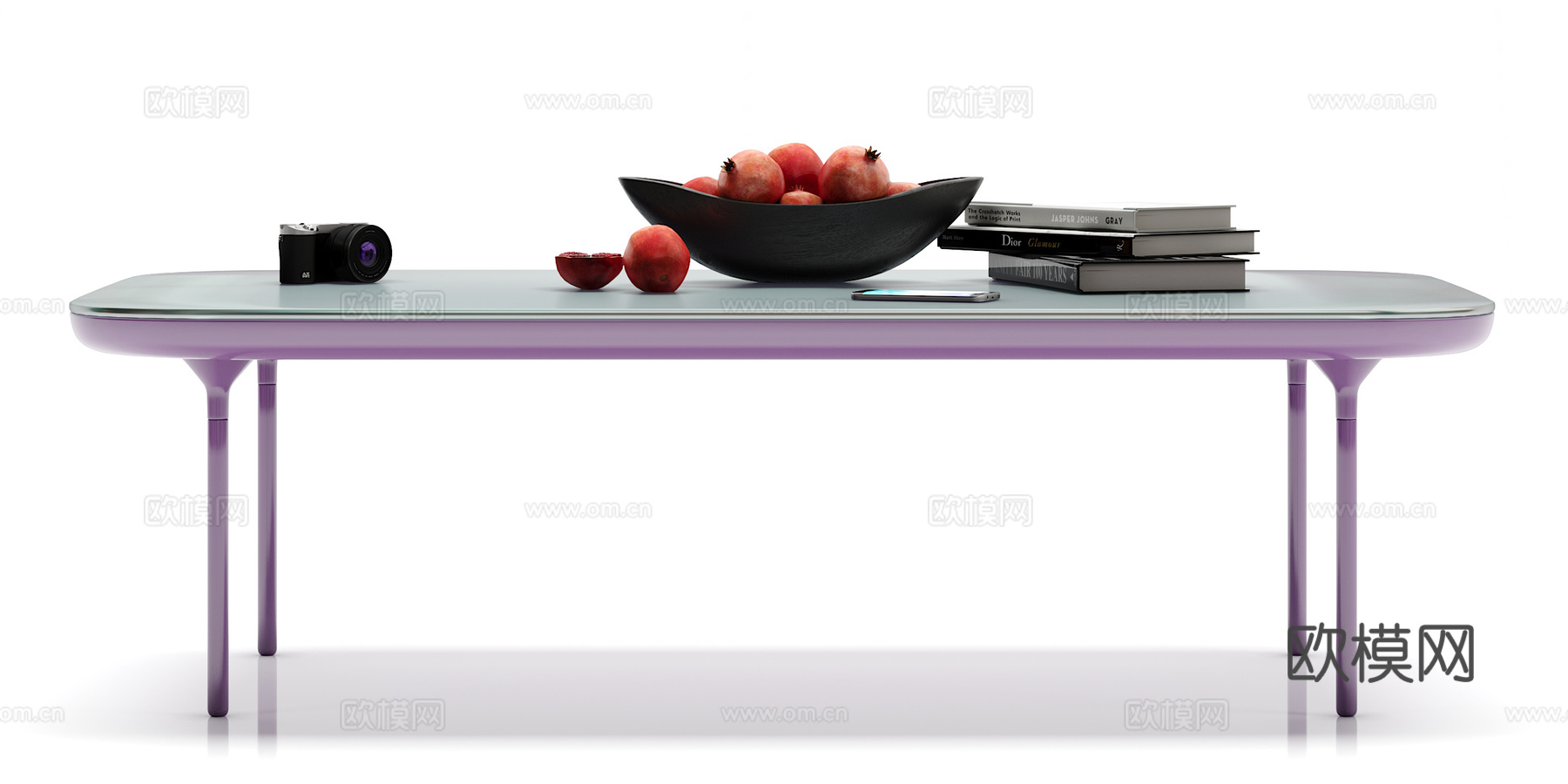 现代茶几 摆件组合3d模型