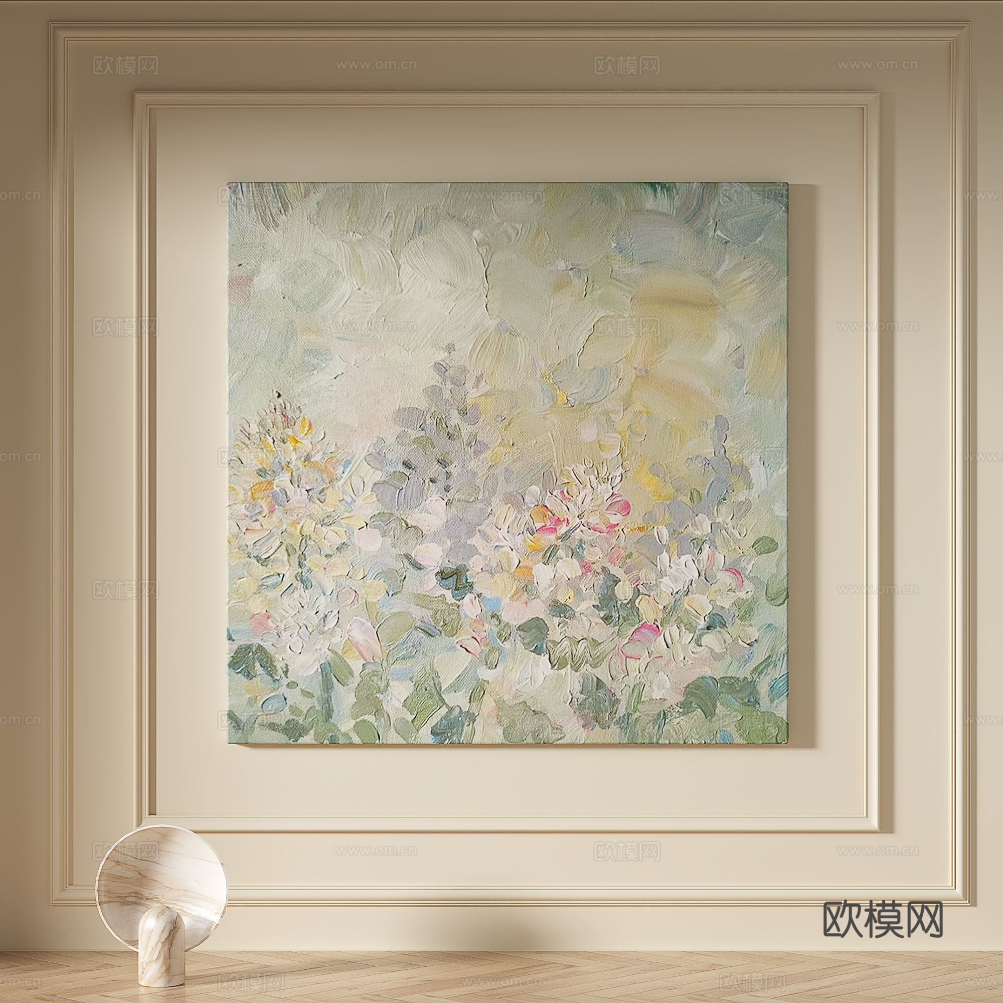现代，奶油风，轻奢，肌理，简约，装饰画3d模型