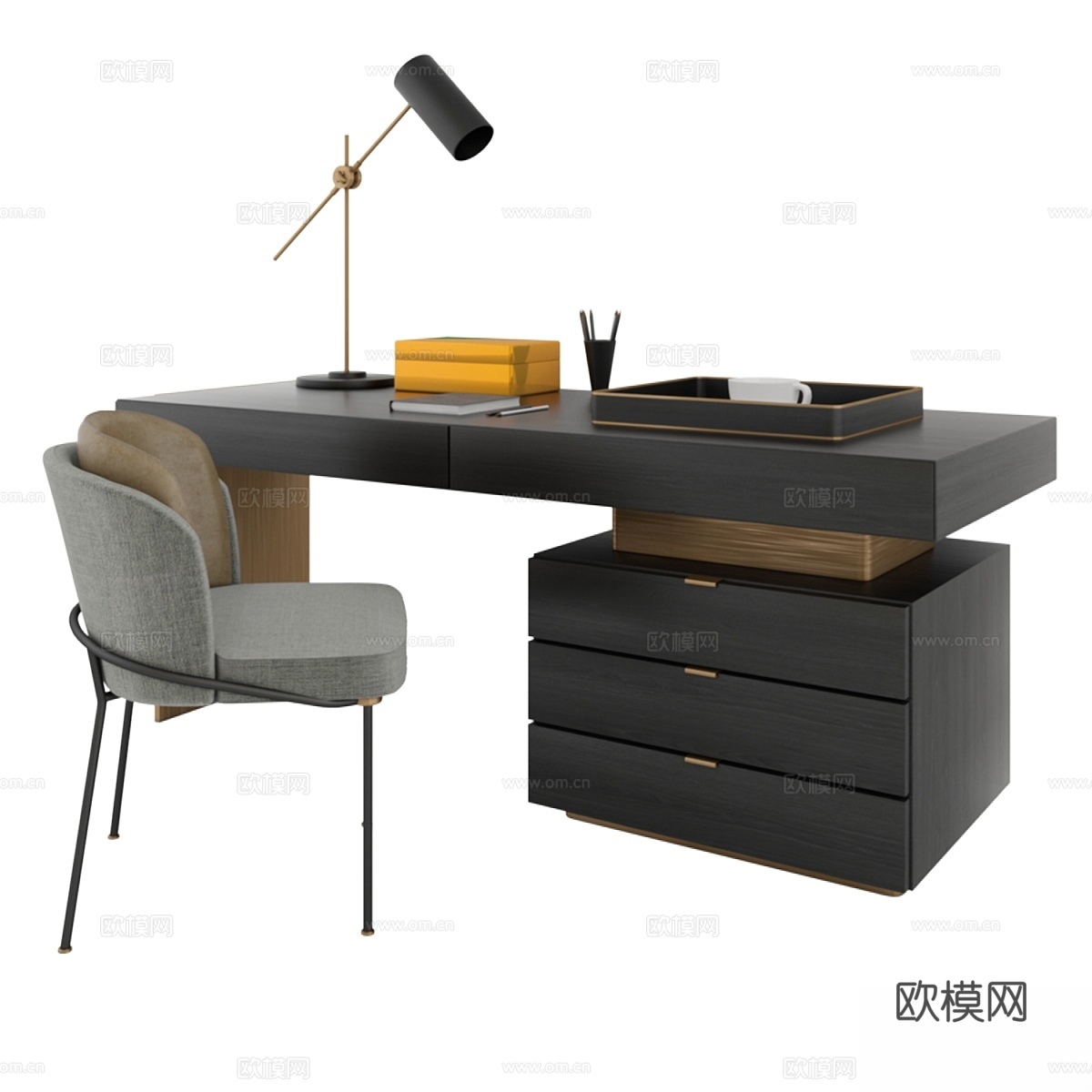 Minotti Carson 书桌3d模型