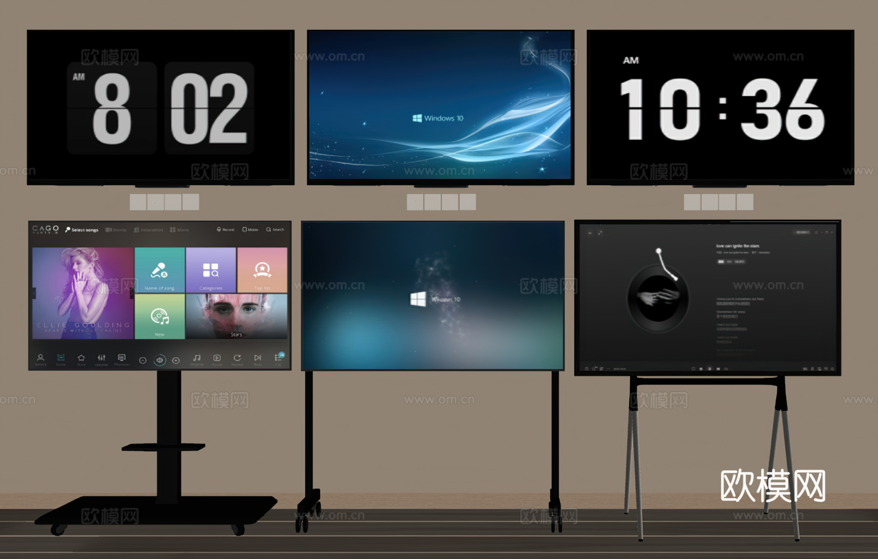 现代电视su模型下载（渲染图2）