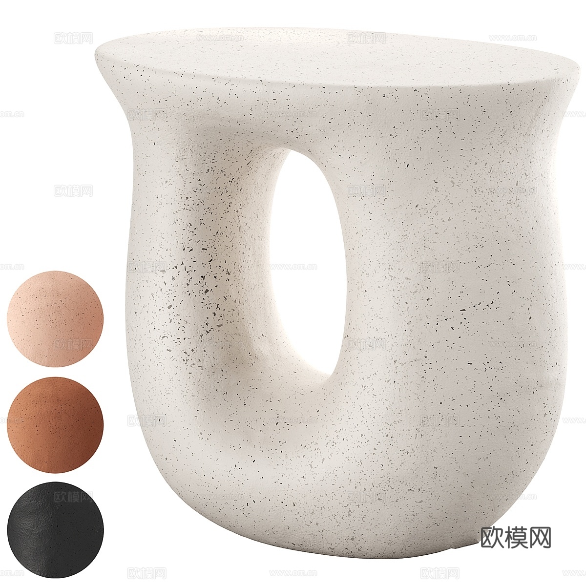 Vera 陶瓷边桌床头柜3d模型