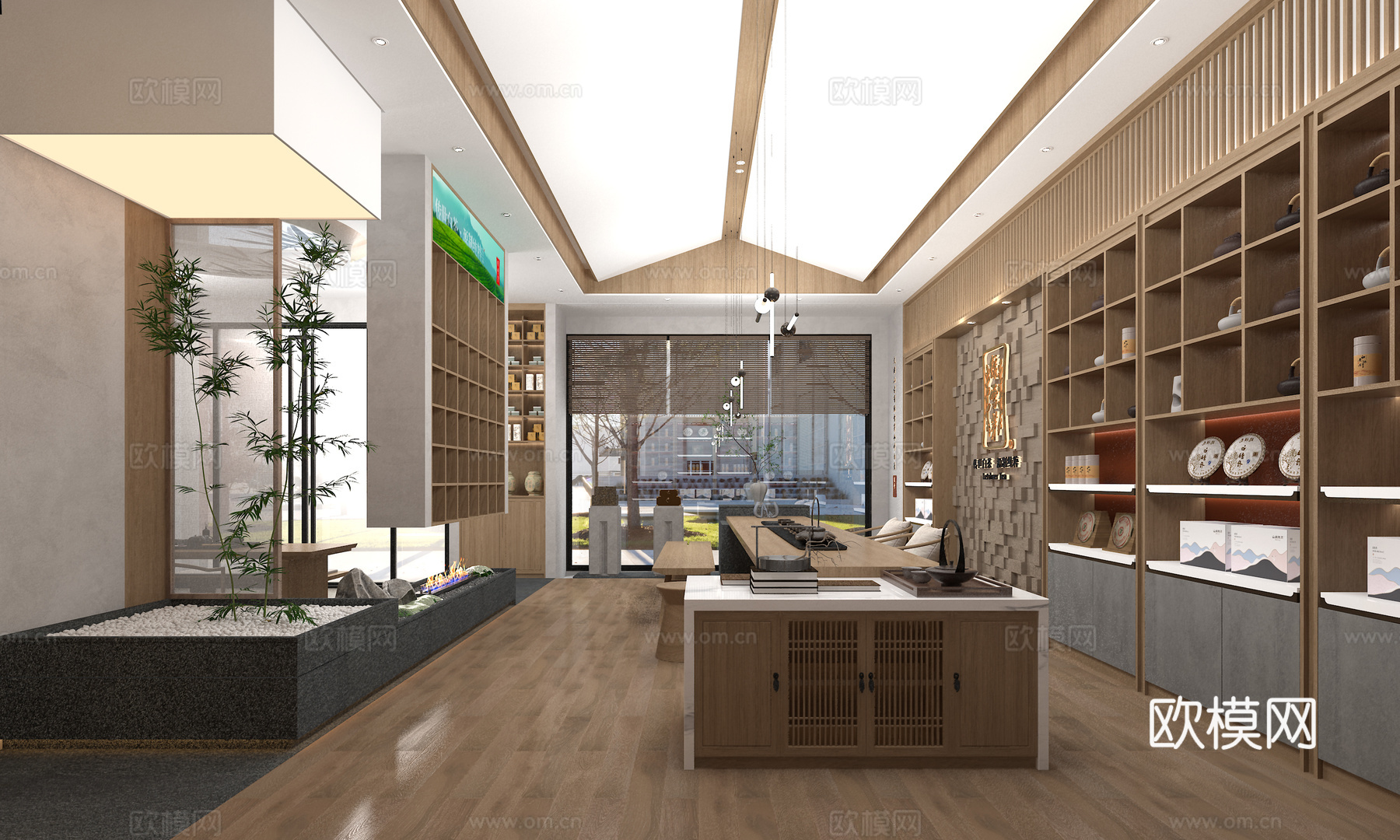 茶叶店  新中式商店  新中式茶室3d模型