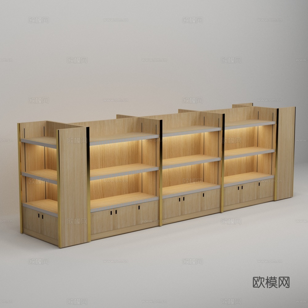 超市酒柜中岛架3d模型
