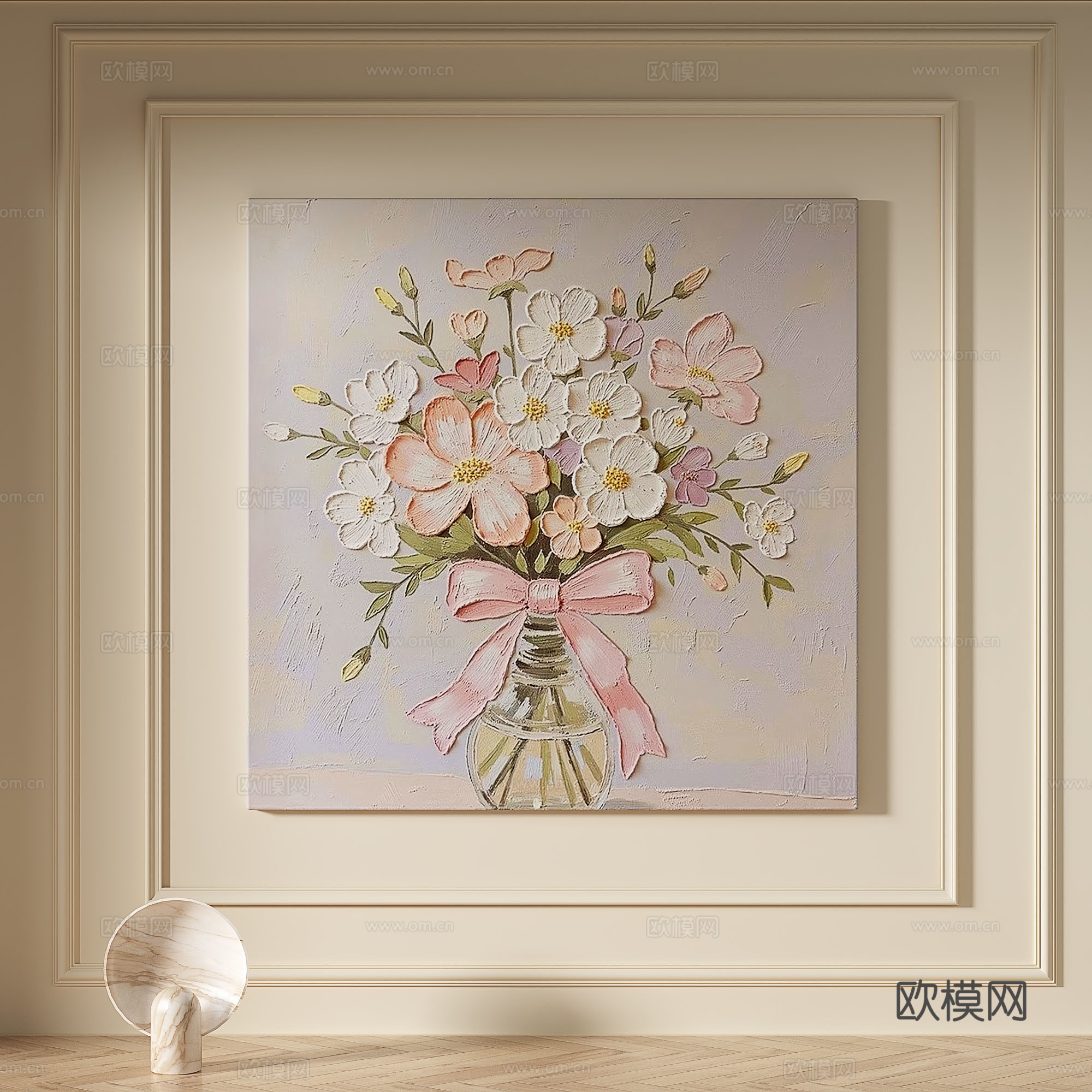 现代，奶油风，轻奢，肌理，简约，装饰画3d模型
