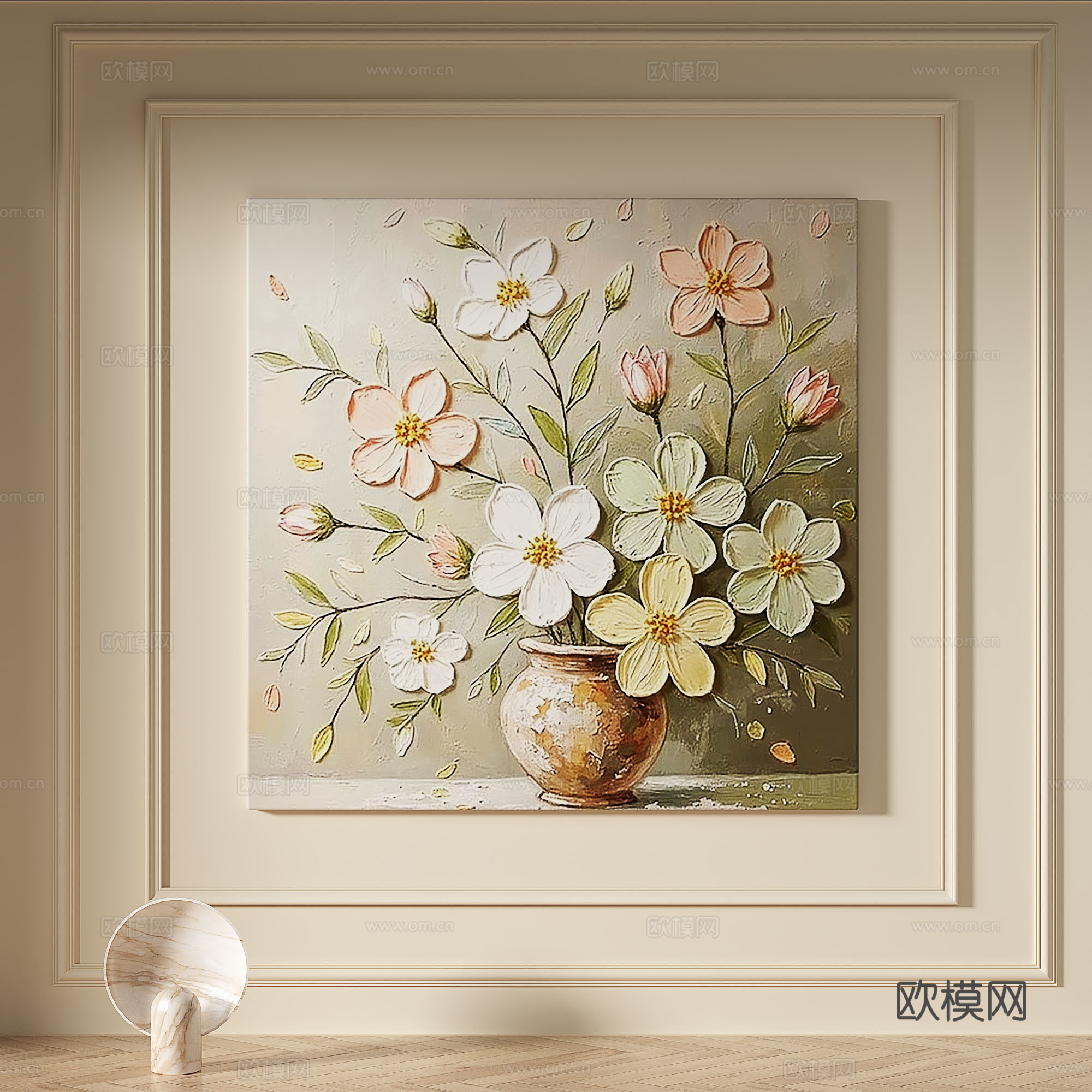 现代，奶油风，轻奢，肌理，简约，装饰画3d模型