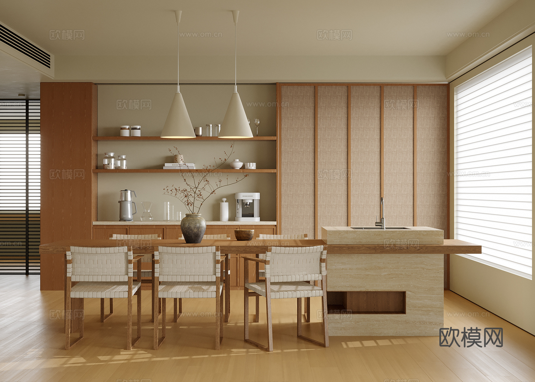 现代餐厅 餐桌椅 餐椅3d模型