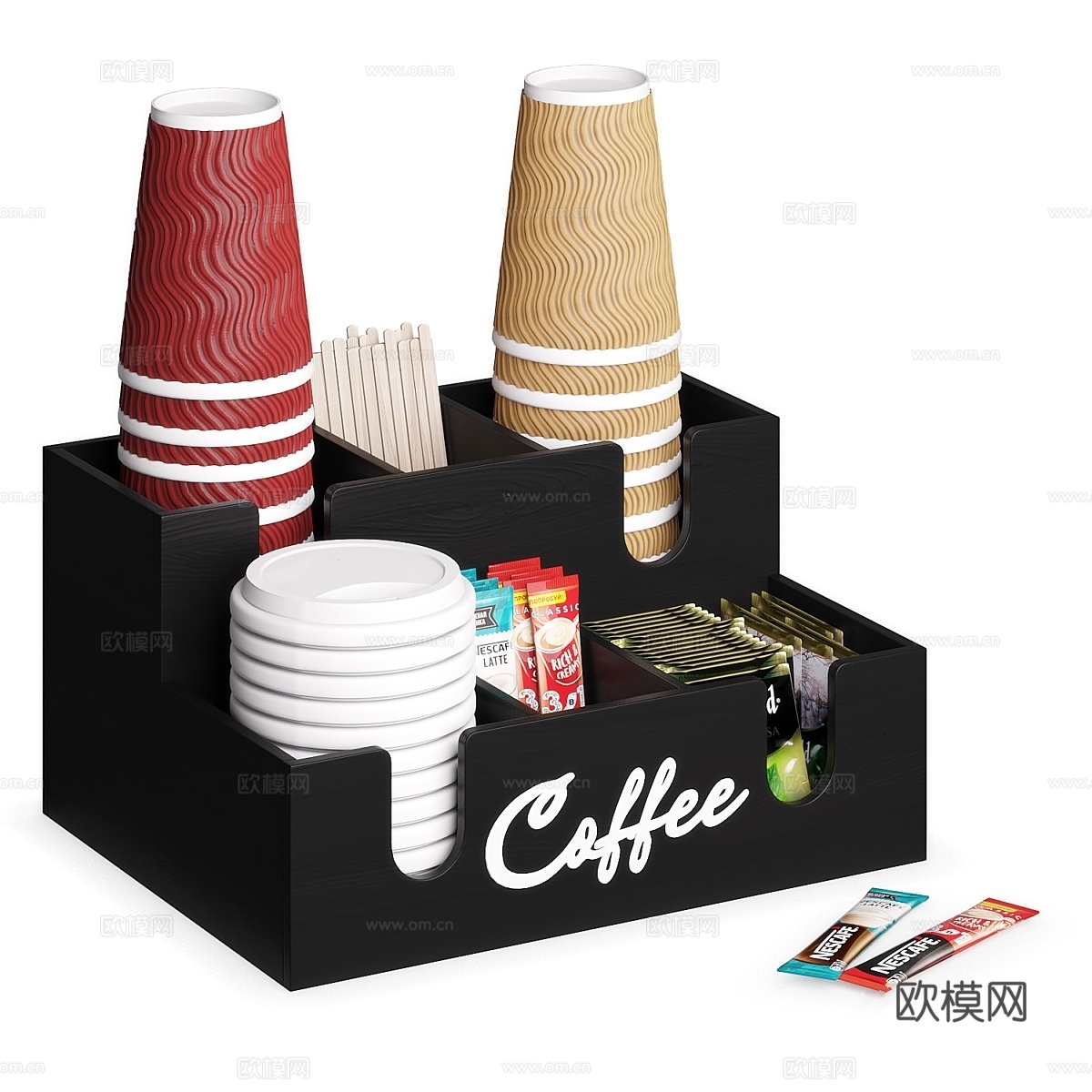 咖啡和茶杯架3d模型