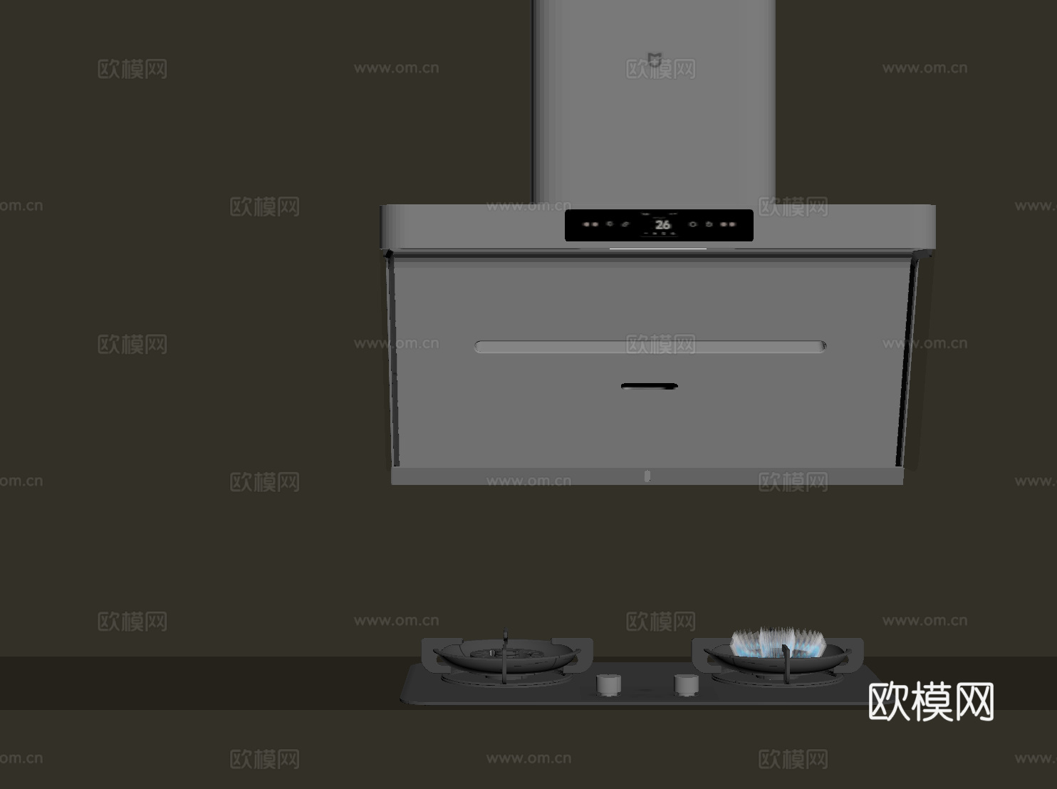 油烟机 燃气灶 厨具 烟机灶具su模型