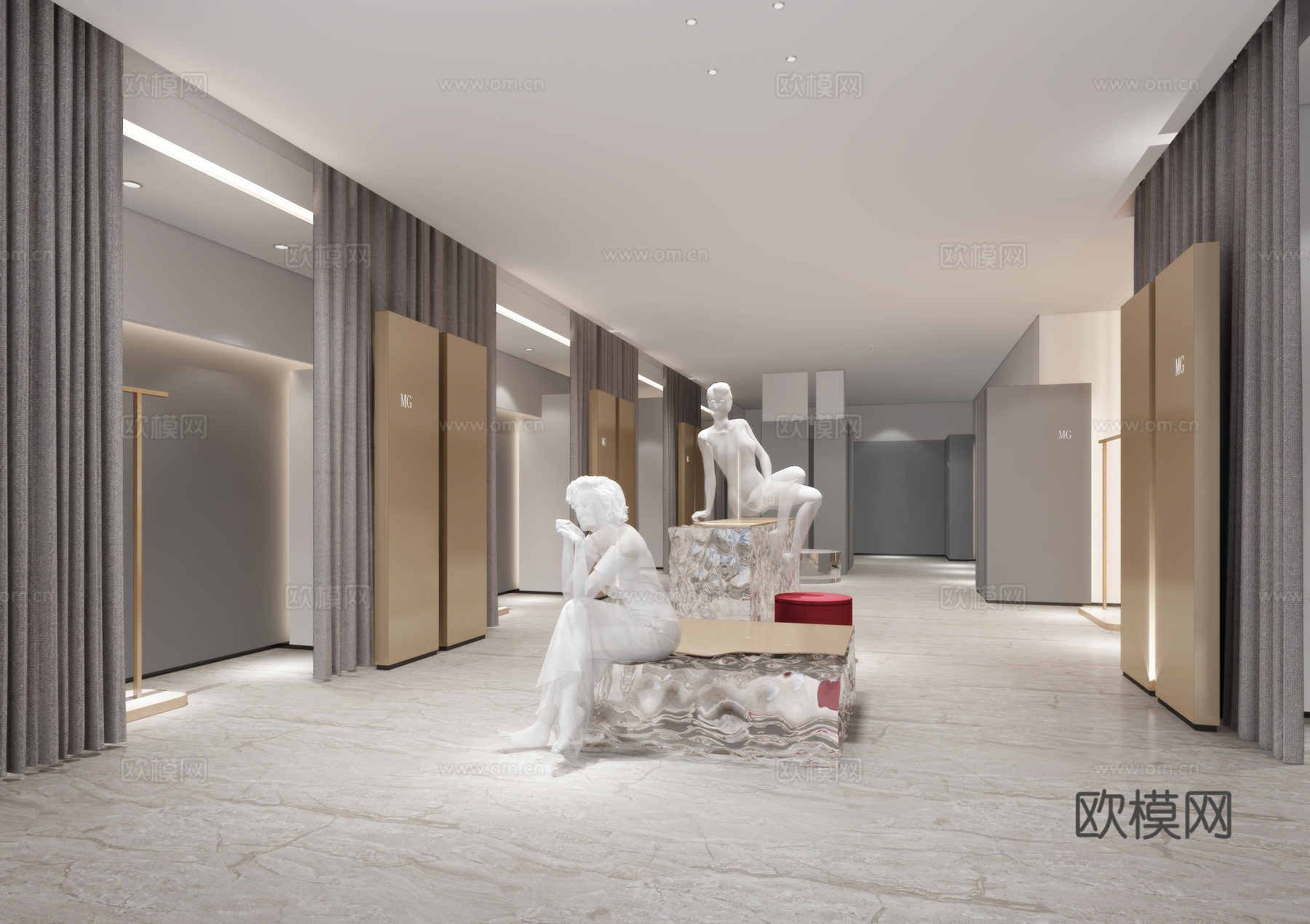 现代简约风格服装店3d模型