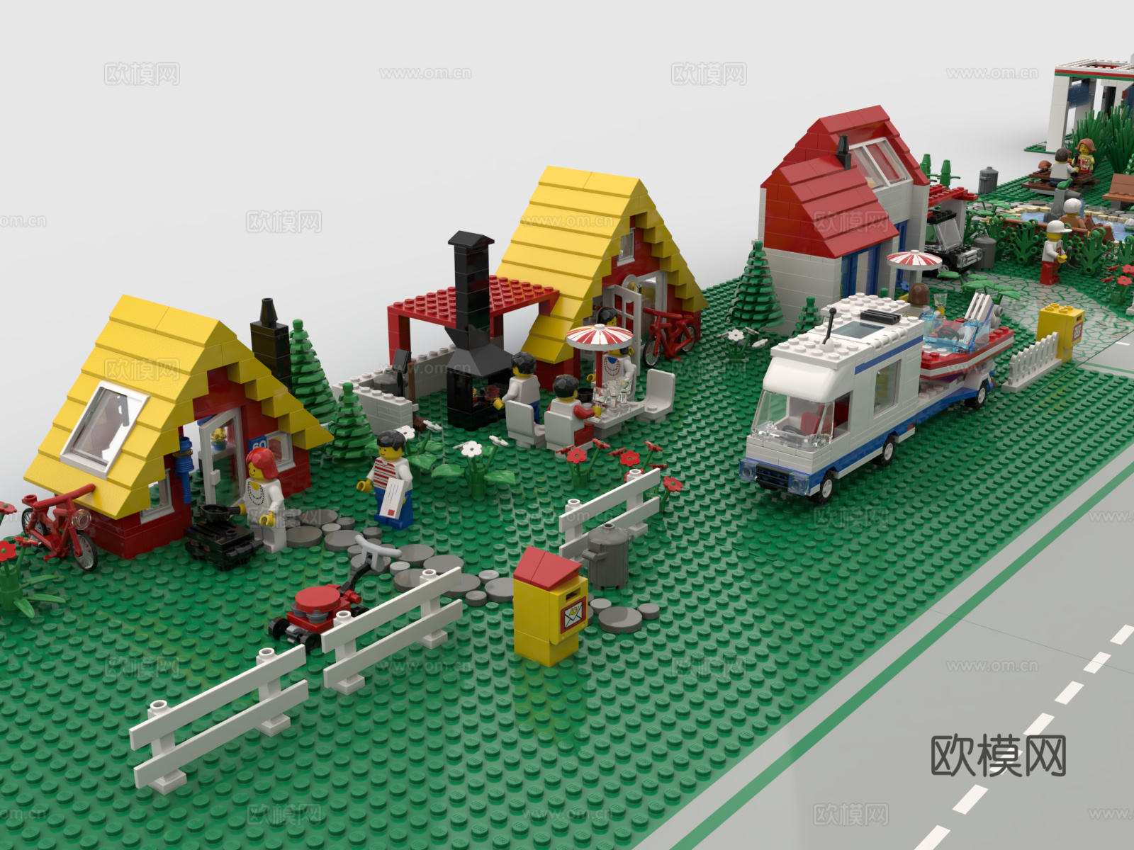 乐高 LEGO 玩具 积木 小镇 村庄 乡镇 城市 建筑3d模型