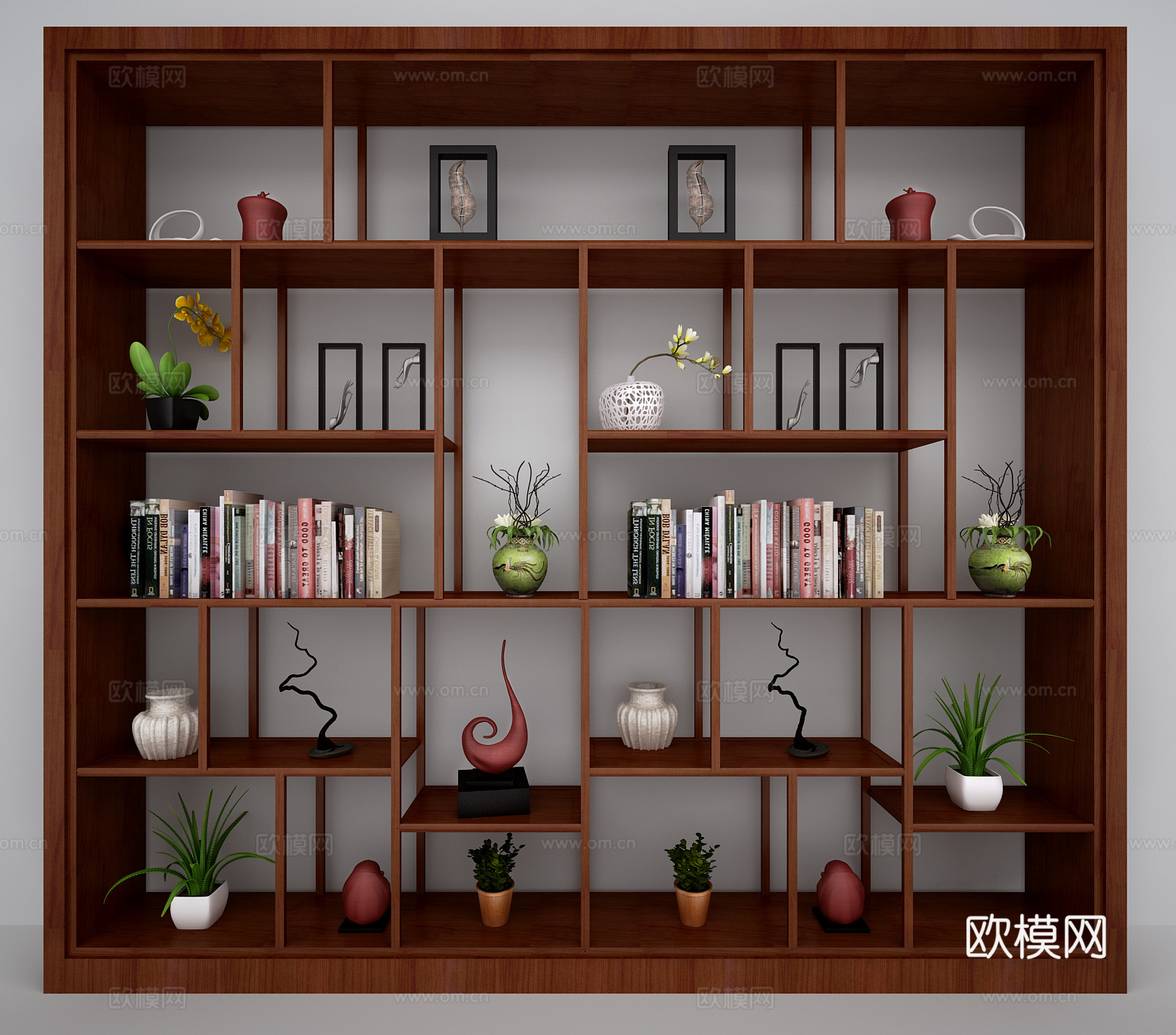 中式博古架 装饰柜 展架3d模型