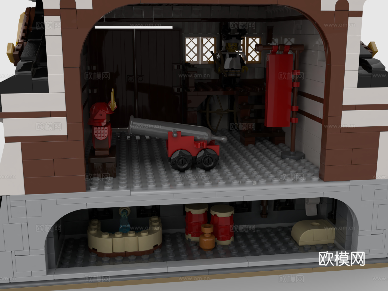 乐高 LEGO 玩具 积木 日式建筑 日式城堡 日式堡垒 日3d模型