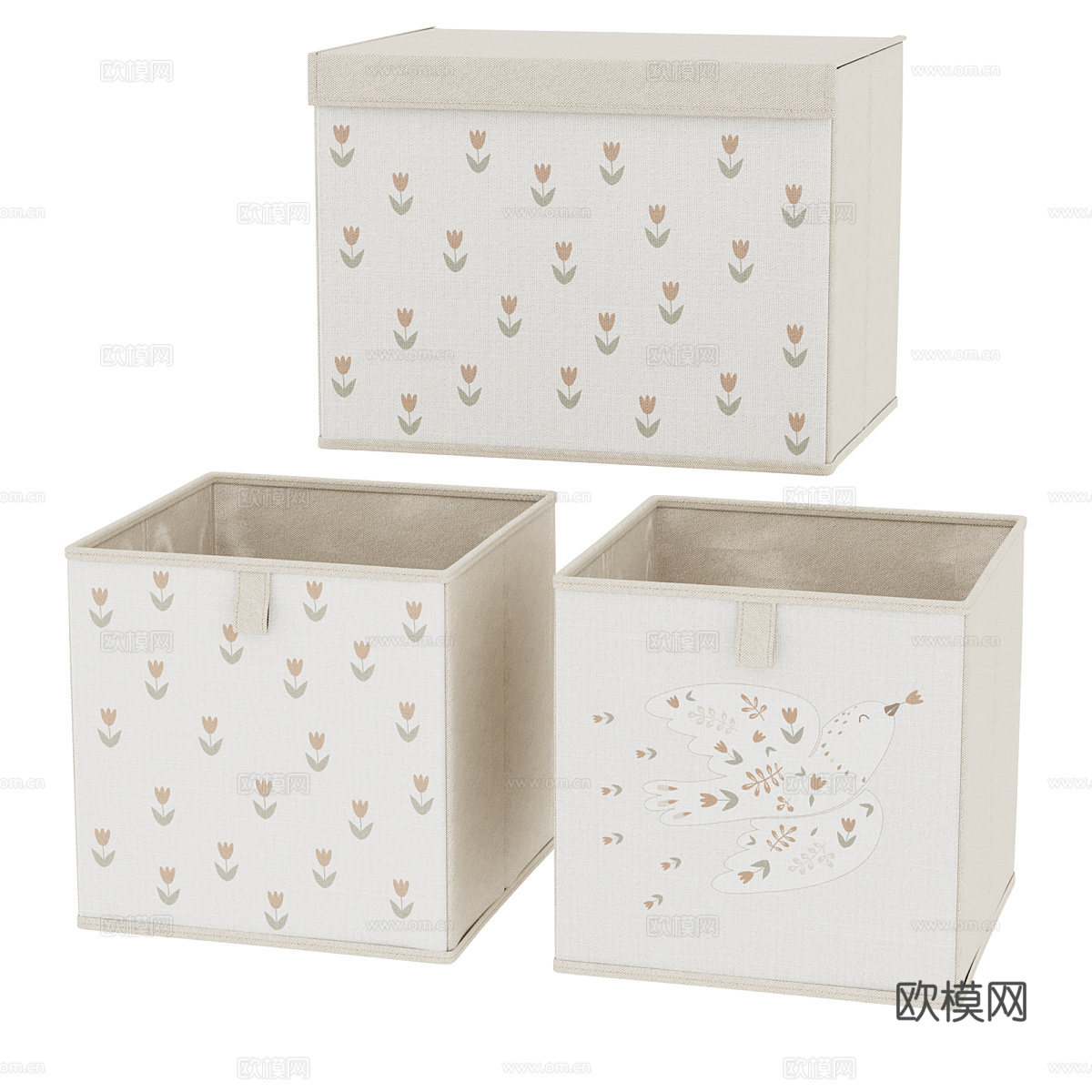 现代简约储物箱 储物箱 简约储物箱子3d模型