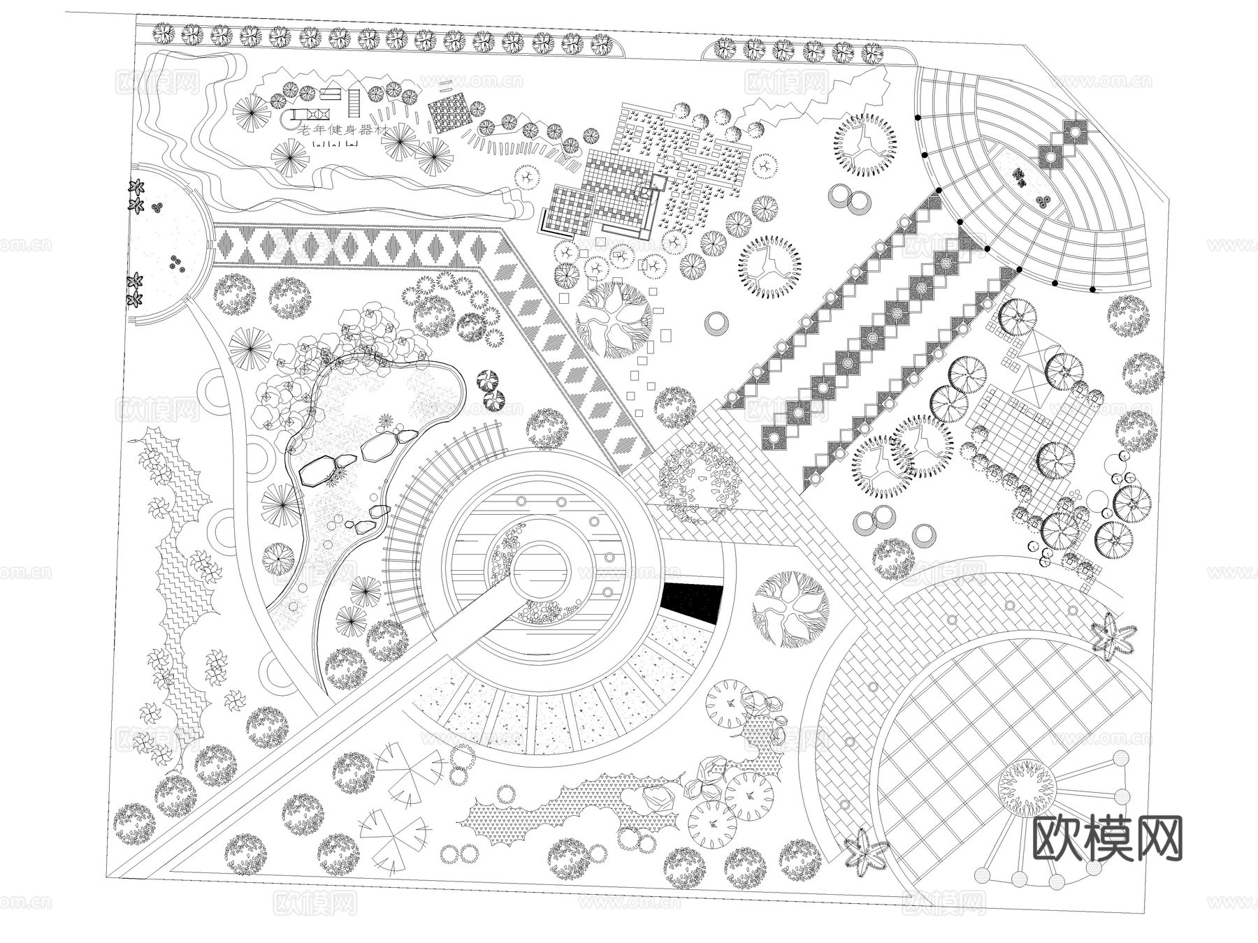 30套乡村公园广场景观规划设计CAD图纸cad施工图