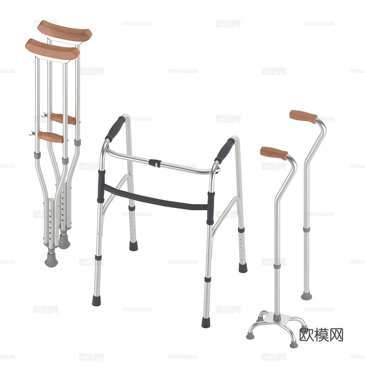 拐杖 助行器 手杖 医疗器材3d模型
