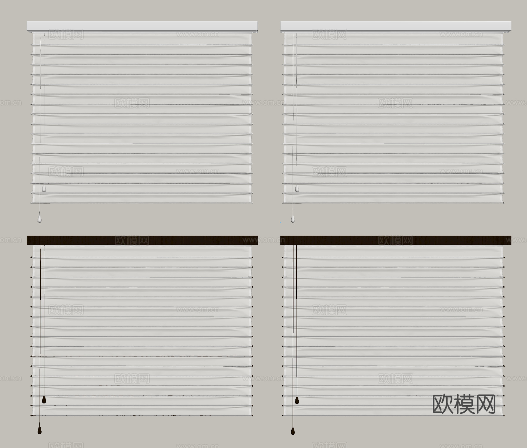 现代窗帘 百叶帘 卷帘su模型