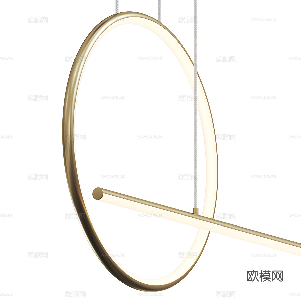 现代轻奢极简线性装饰吊灯3d模型