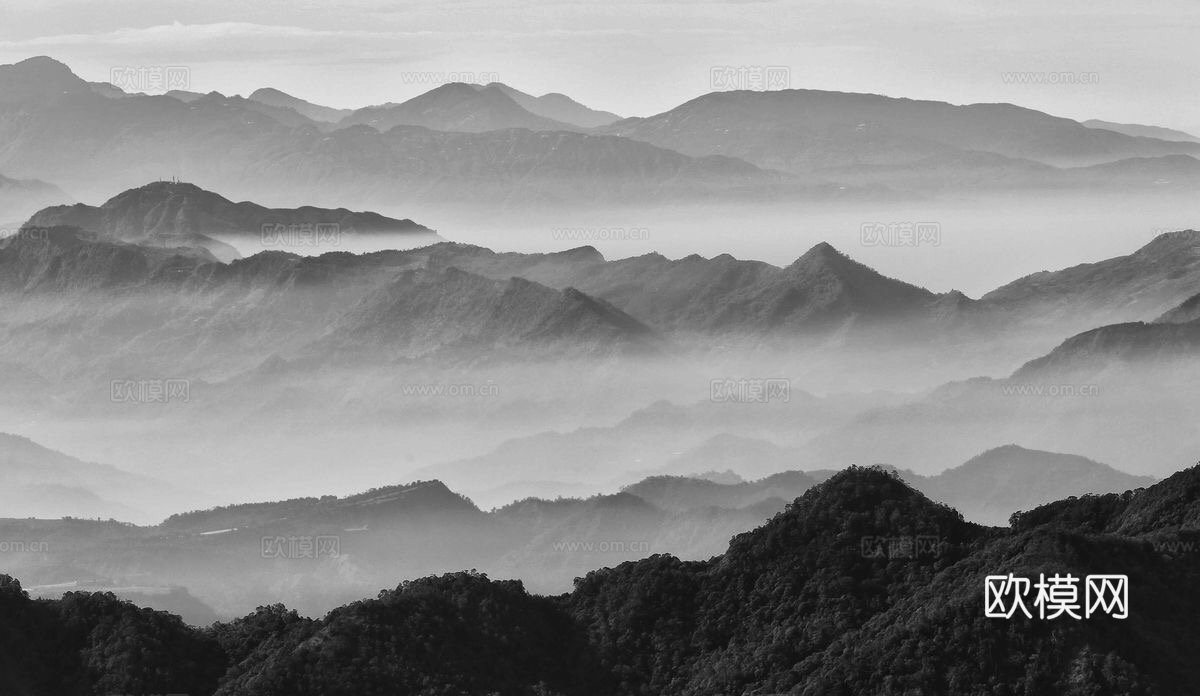 山水画 远山背景