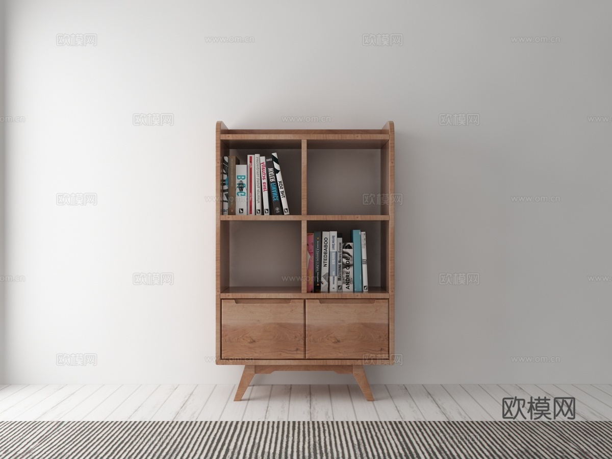 现代装饰柜摆件3d模型下载（渲染图1）