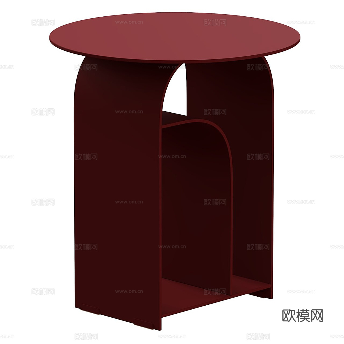 现代意式极简金属圆边几3d模型