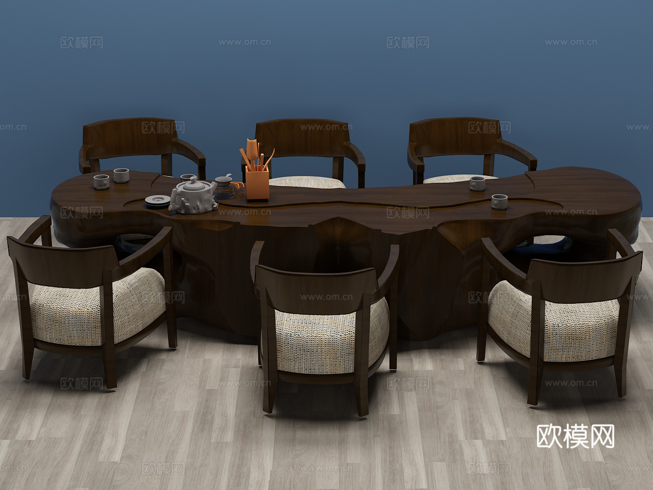 新中式茶几椅 单椅3d模型