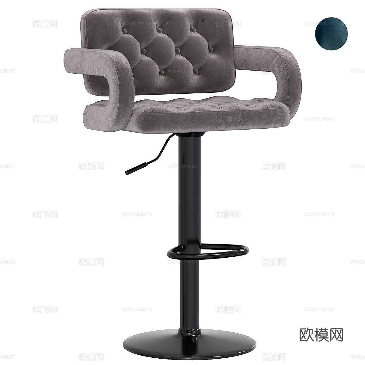 现代意式布艺吧台椅3d模型