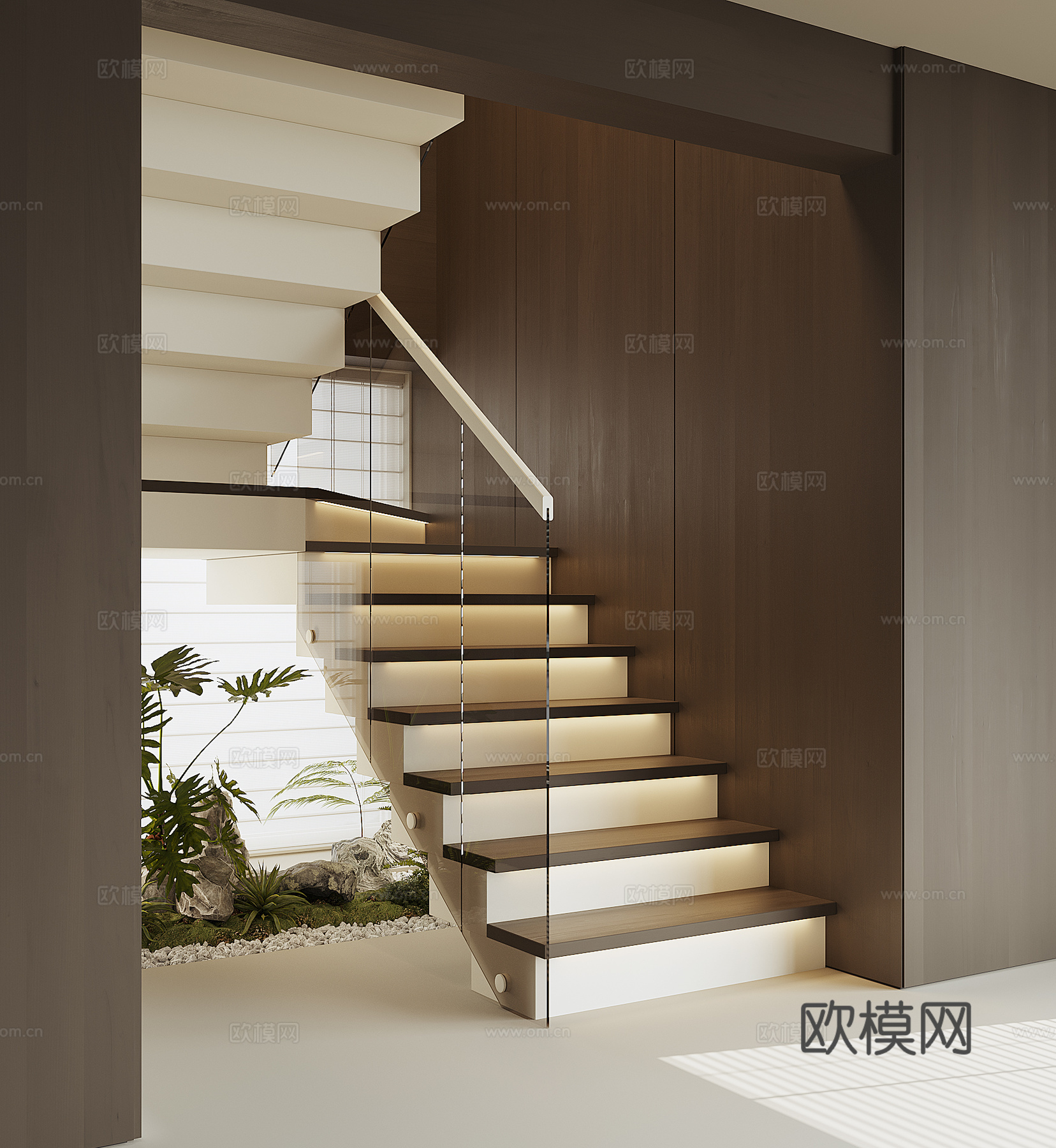 现代家居楼梯3d模型下载