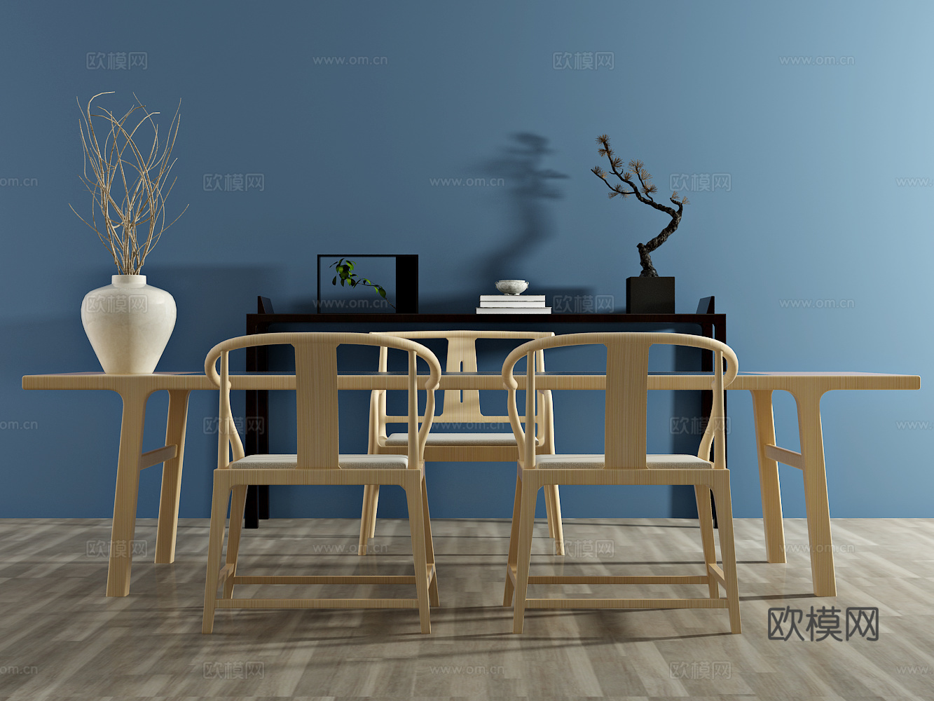 新中式茶几 椅子3d模型