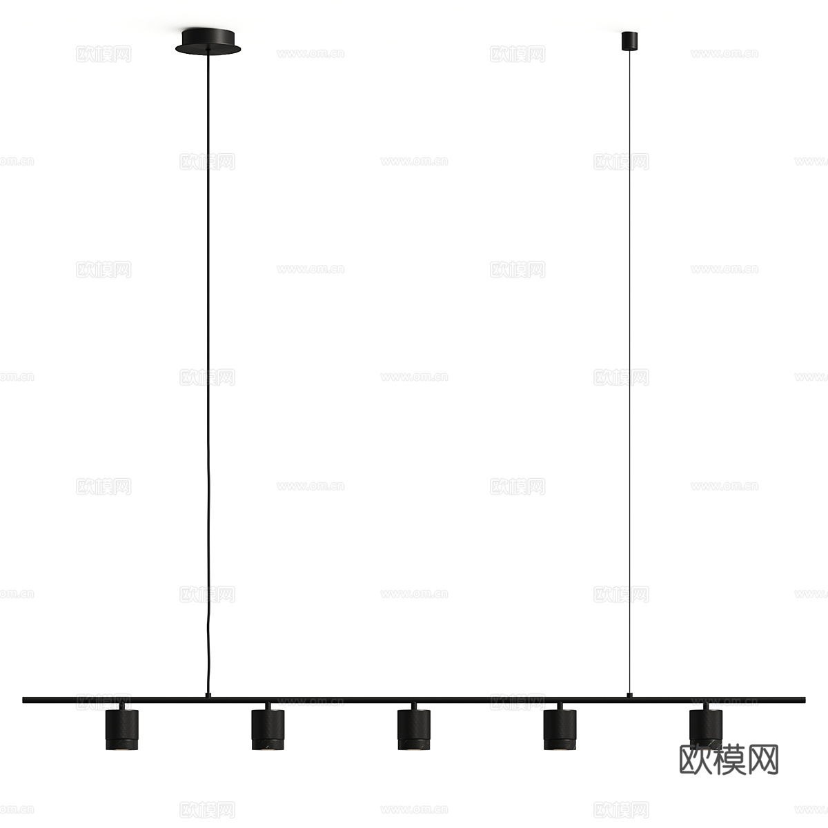 现代意式极简长条装饰吊灯3d模型