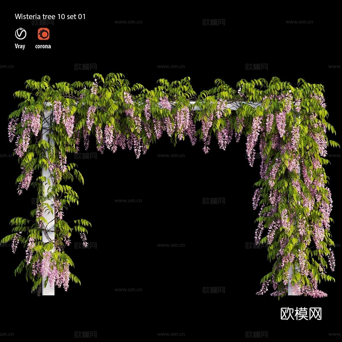紫藤树10件套013d模型