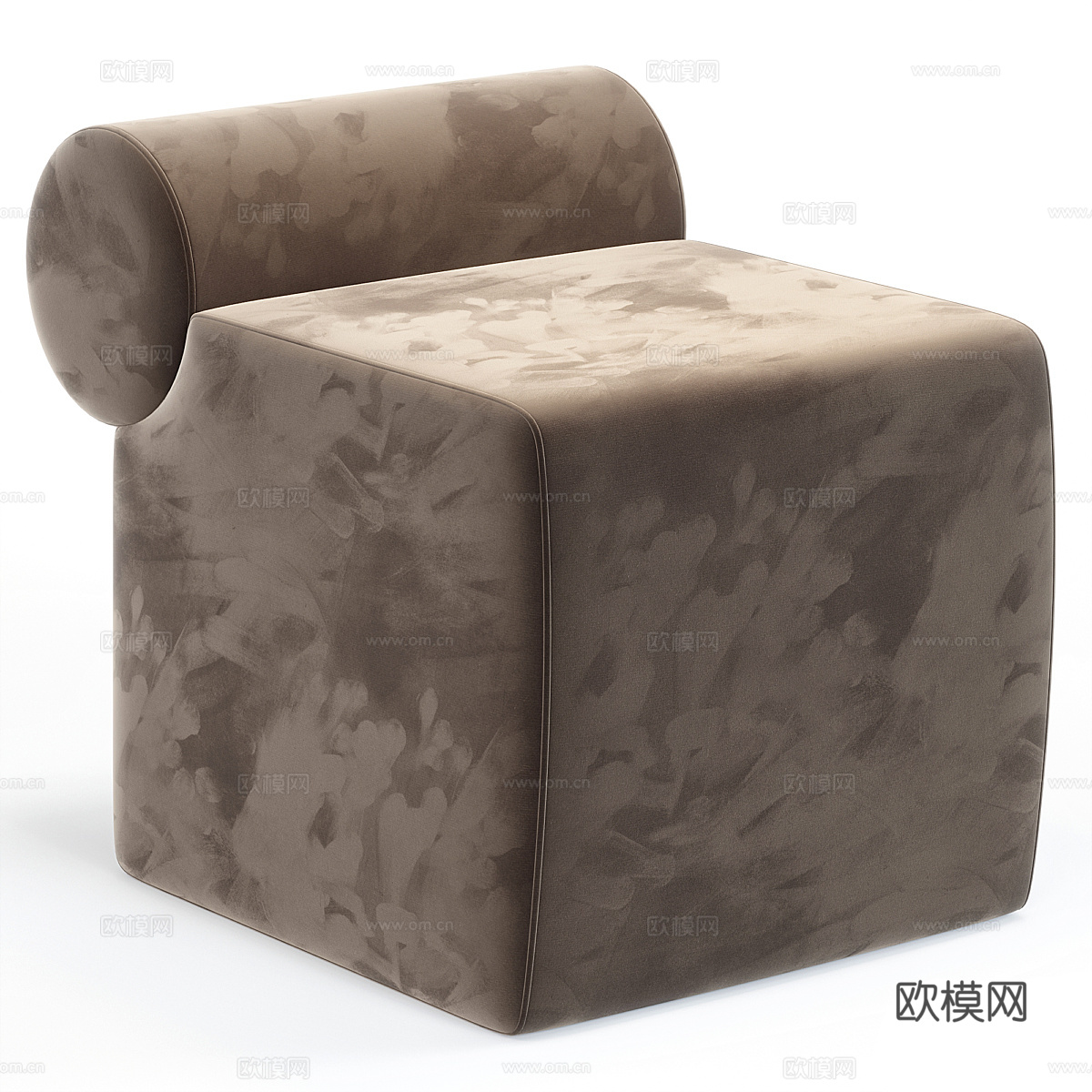 现代意式布艺沙发凳3d模型