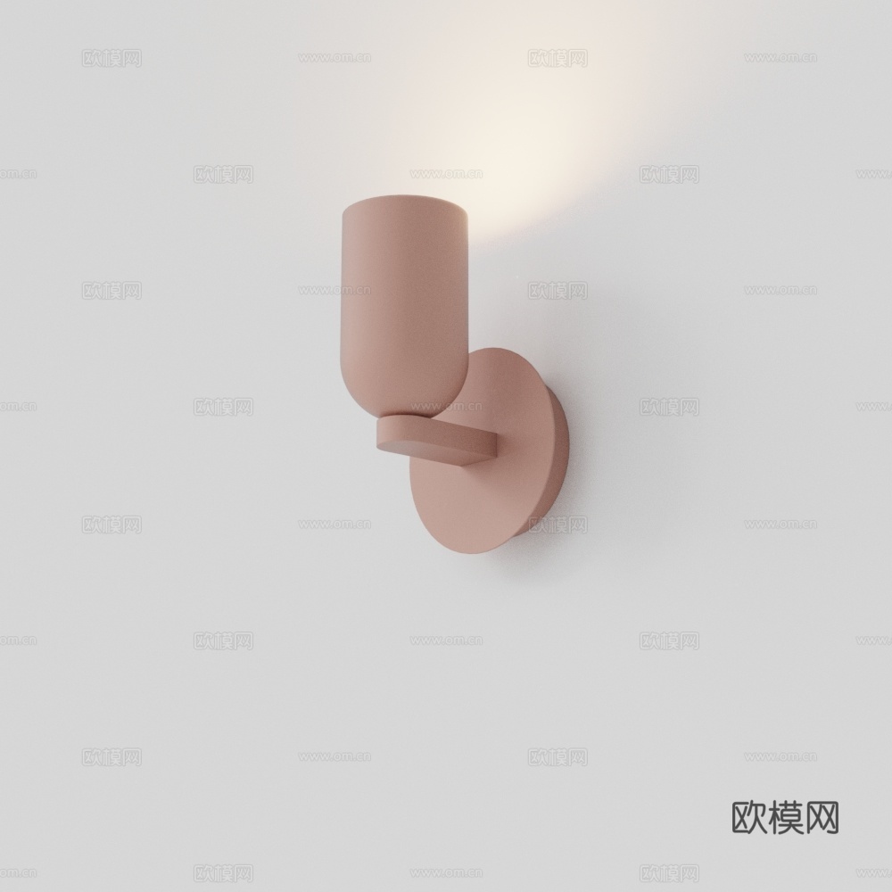 北欧壁灯射灯旋转创意个性卧室床头阅读灯聚光奶油风壁灯su模型