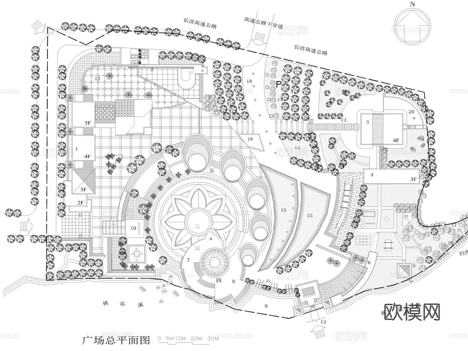 30套乡村公园广场景观规划设计CAD图纸cad施工图