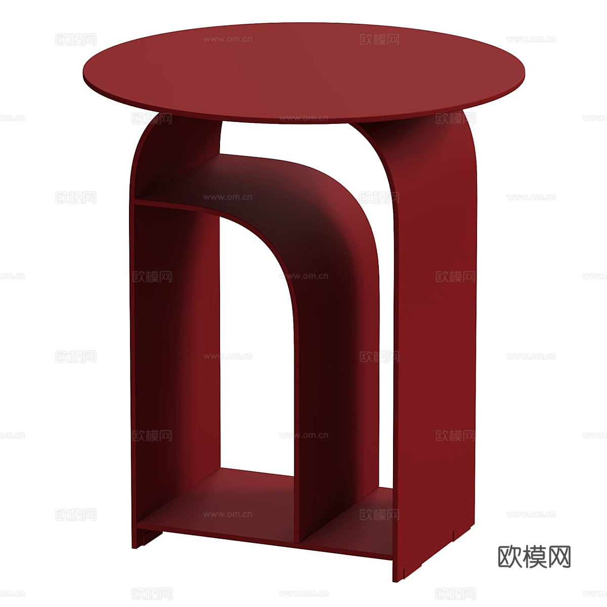 现代意式极简金属圆边几3d模型