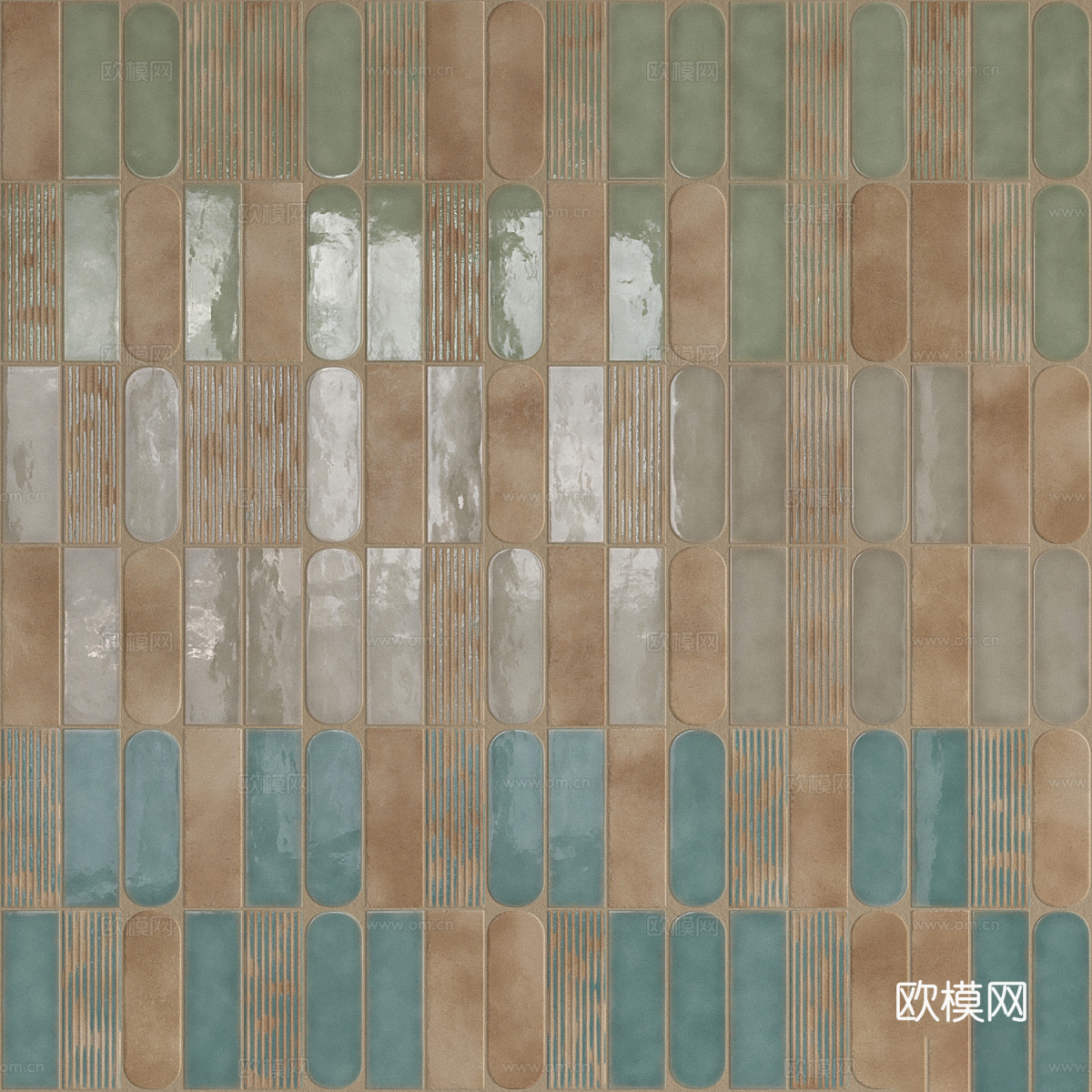 新中式瓷砖 花砖 仿古砖 马赛克瓷砖3d模型