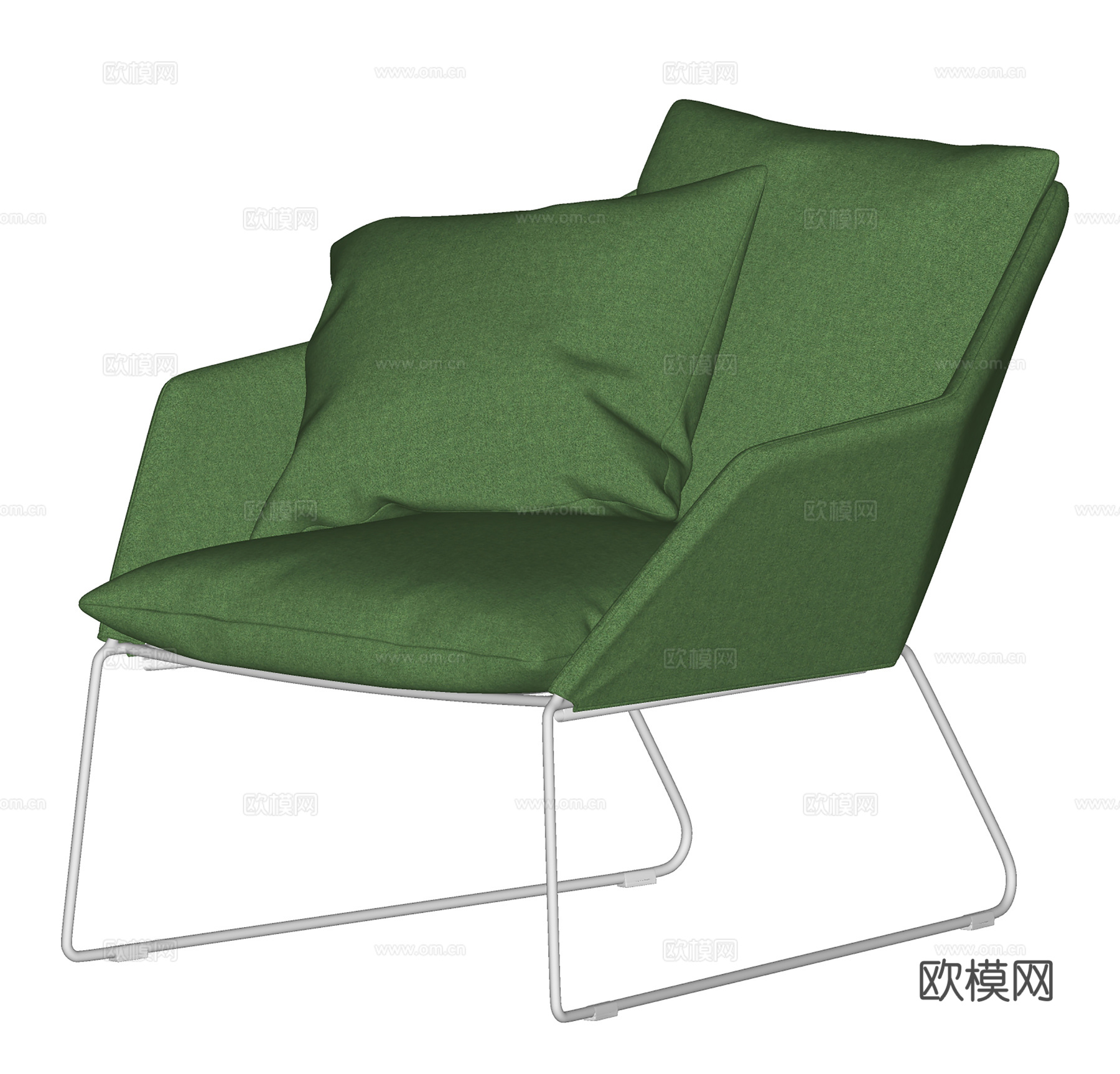 现代休闲椅  布椅单椅书椅  室内躺椅su模型