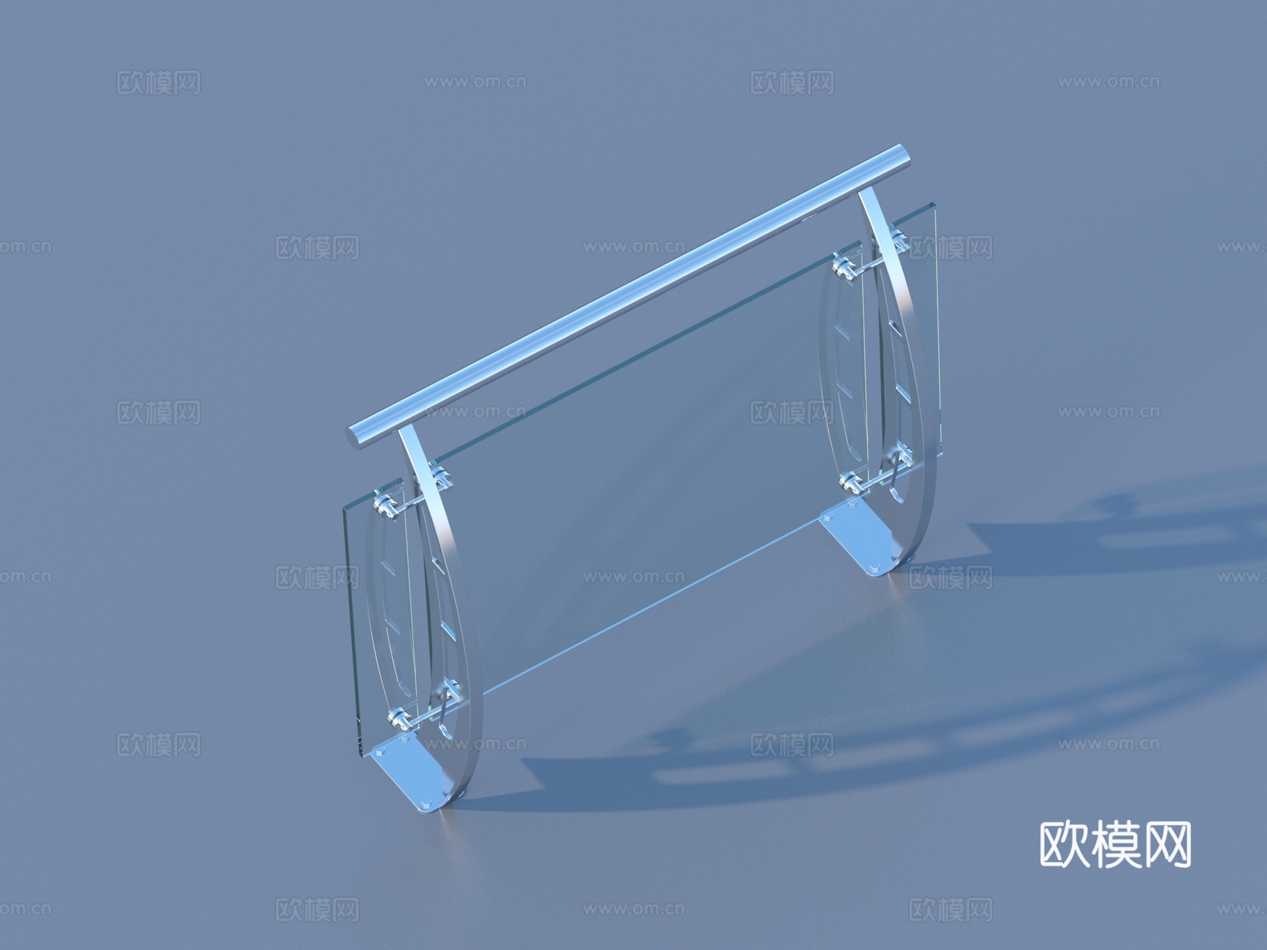 玻璃栏杆 护栏3d模型