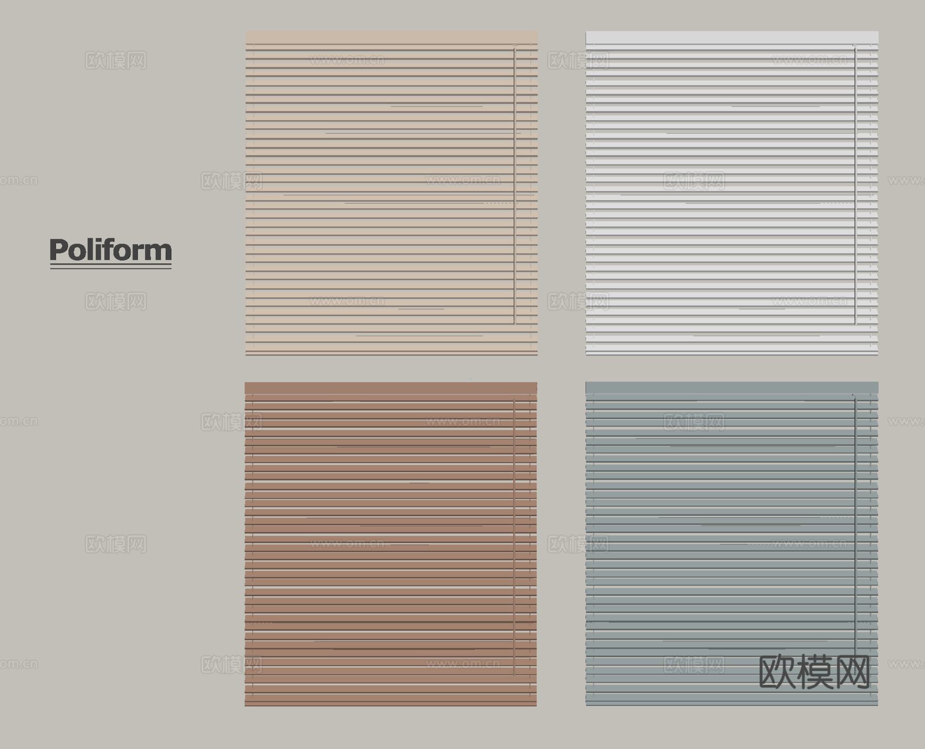 现代窗帘 百叶帘 卷帘su模型