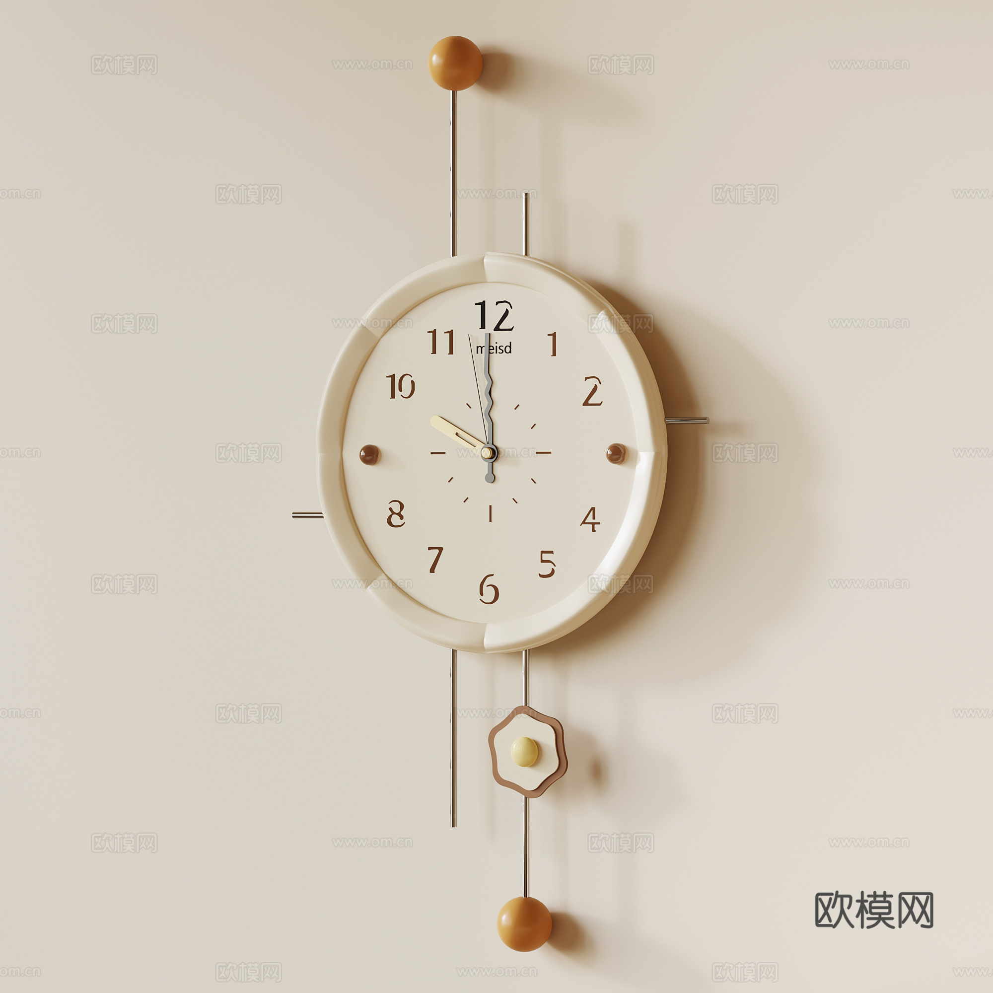 挂钟 现代简约挂钟 挂件 钟表 时钟 装饰品 墙饰su模型