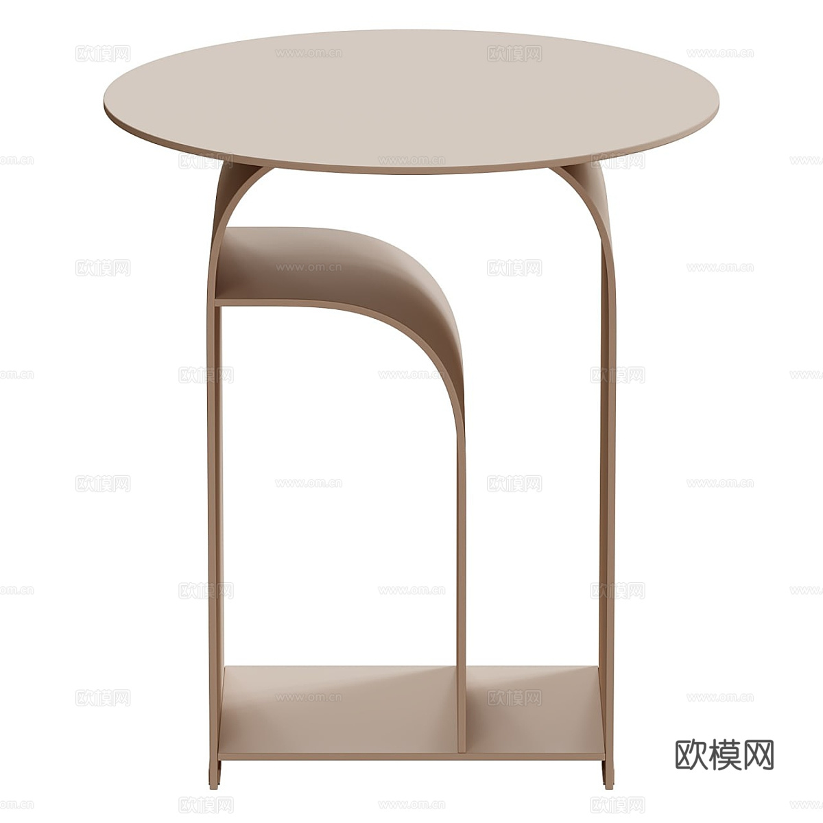 现代意式极简金属圆边几3d模型