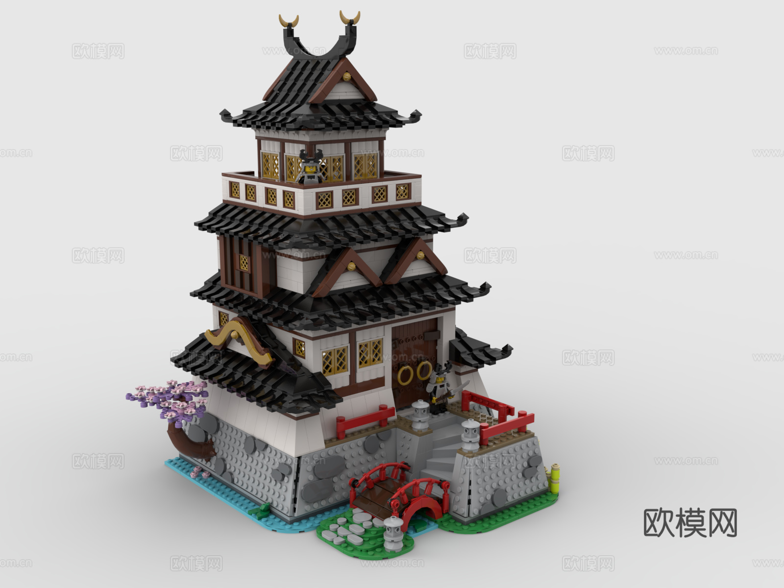 乐高 LEGO 玩具 积木 日式建筑 日式城堡 日式堡垒 日3d模型