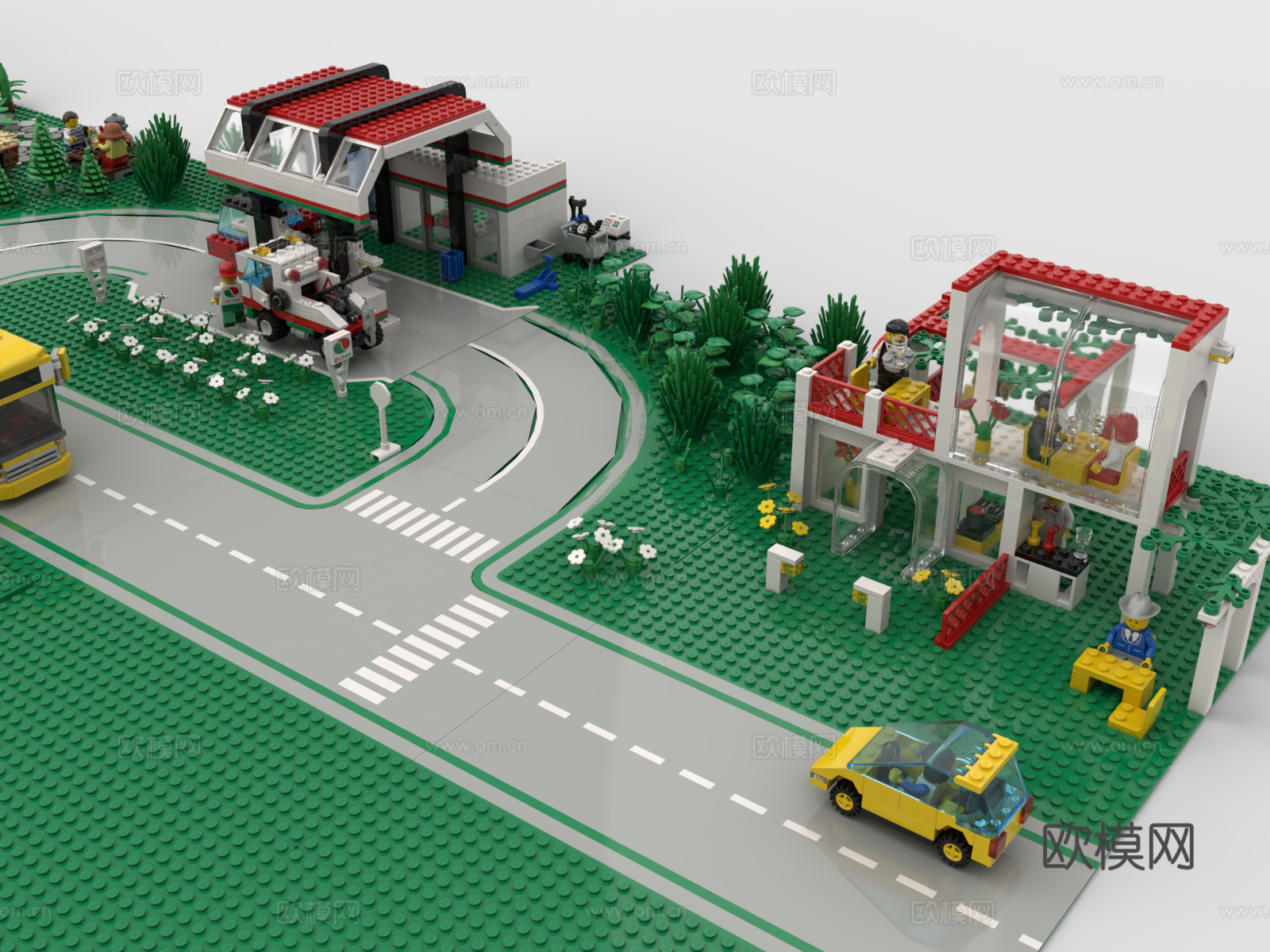 乐高 LEGO 玩具 积木 小镇 村庄 乡镇 城市 建筑3d模型