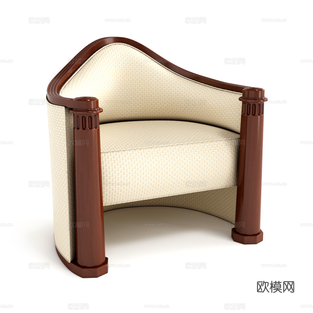 欧式简约椅子 单椅 休闲椅3d模型