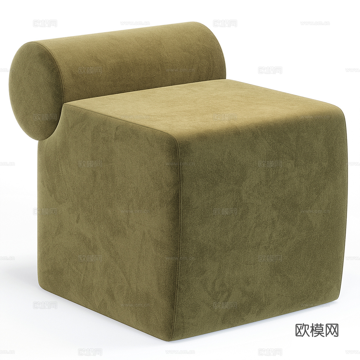 现代意式布艺沙发凳3d模型