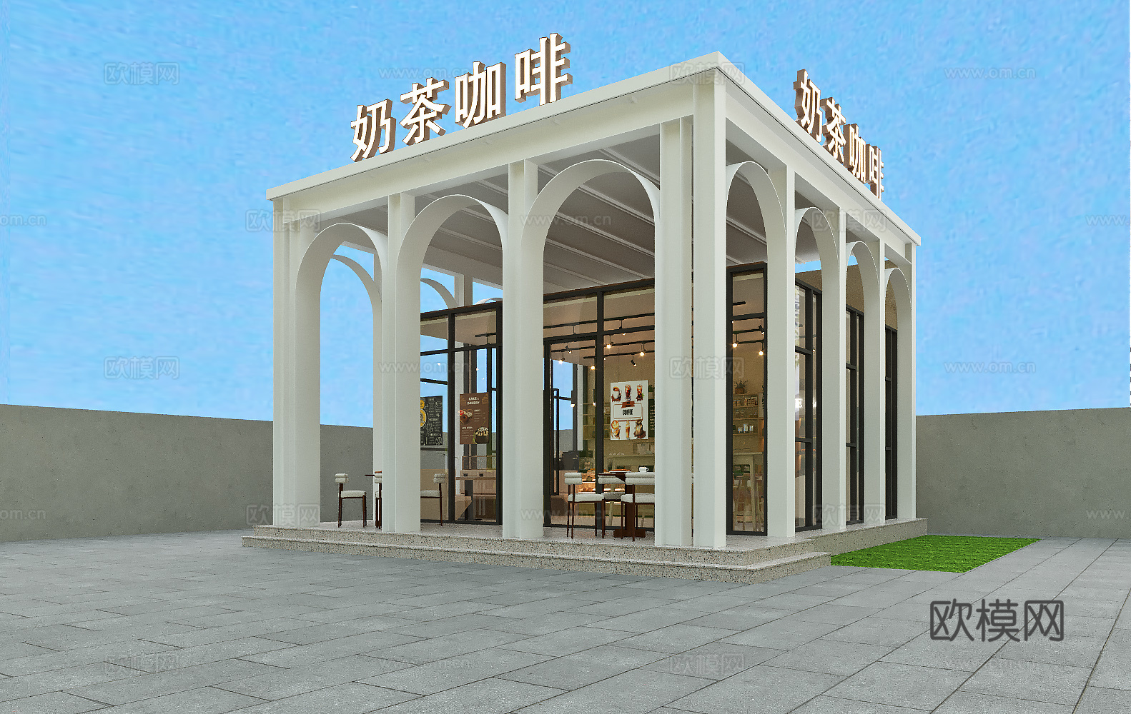 咖啡店门头 奶茶店门头3d模型